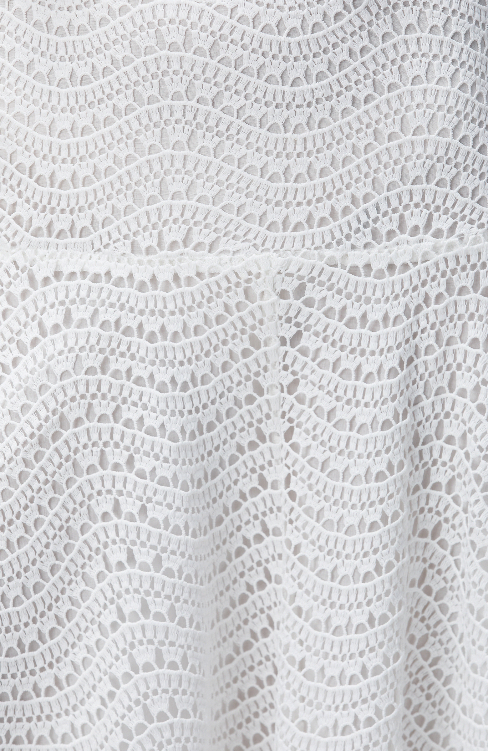 Beyaz Güpürlü Midi Etek