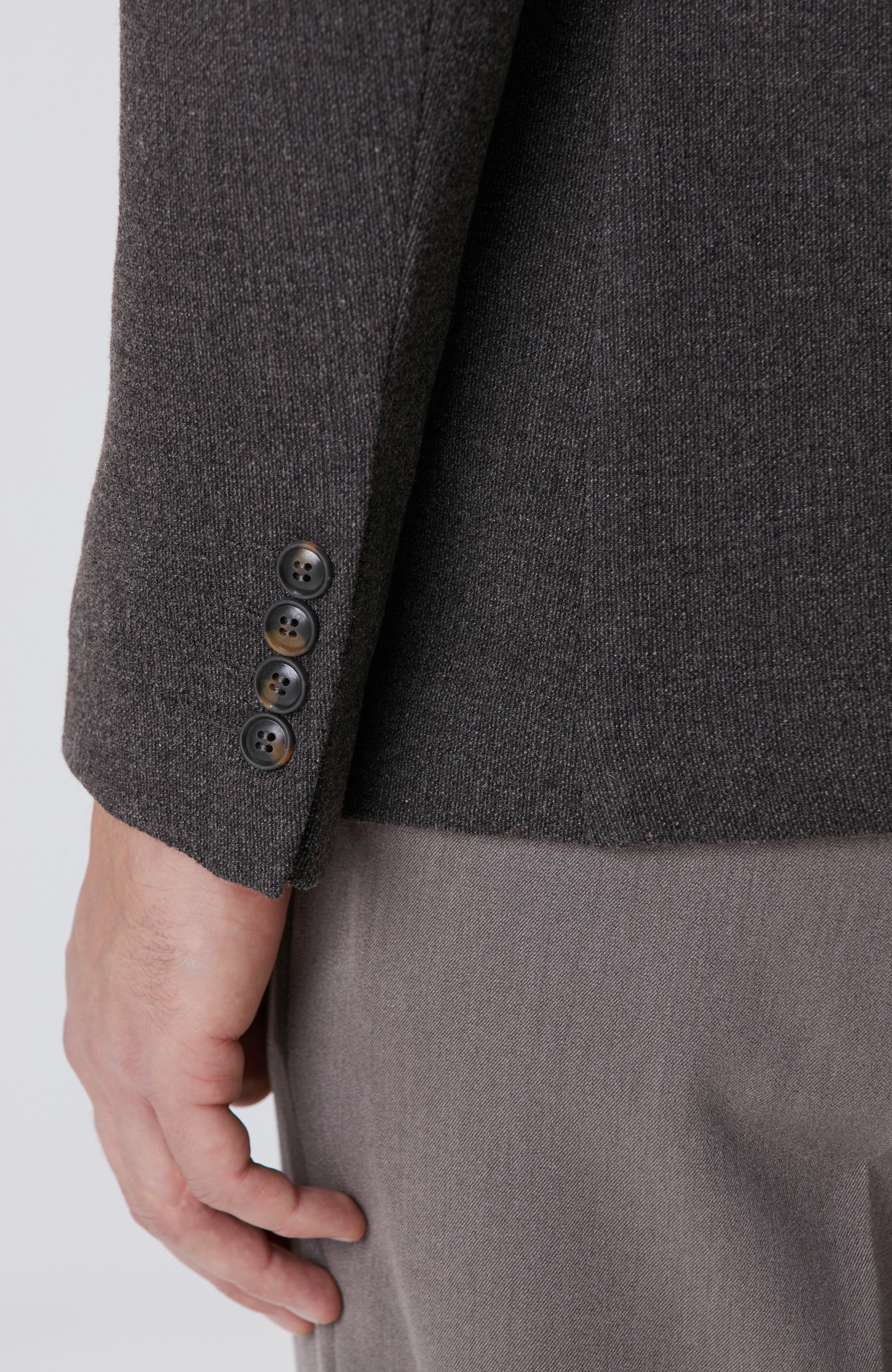 Kahverengi Yün Kaşmir Karışımlı Ceket