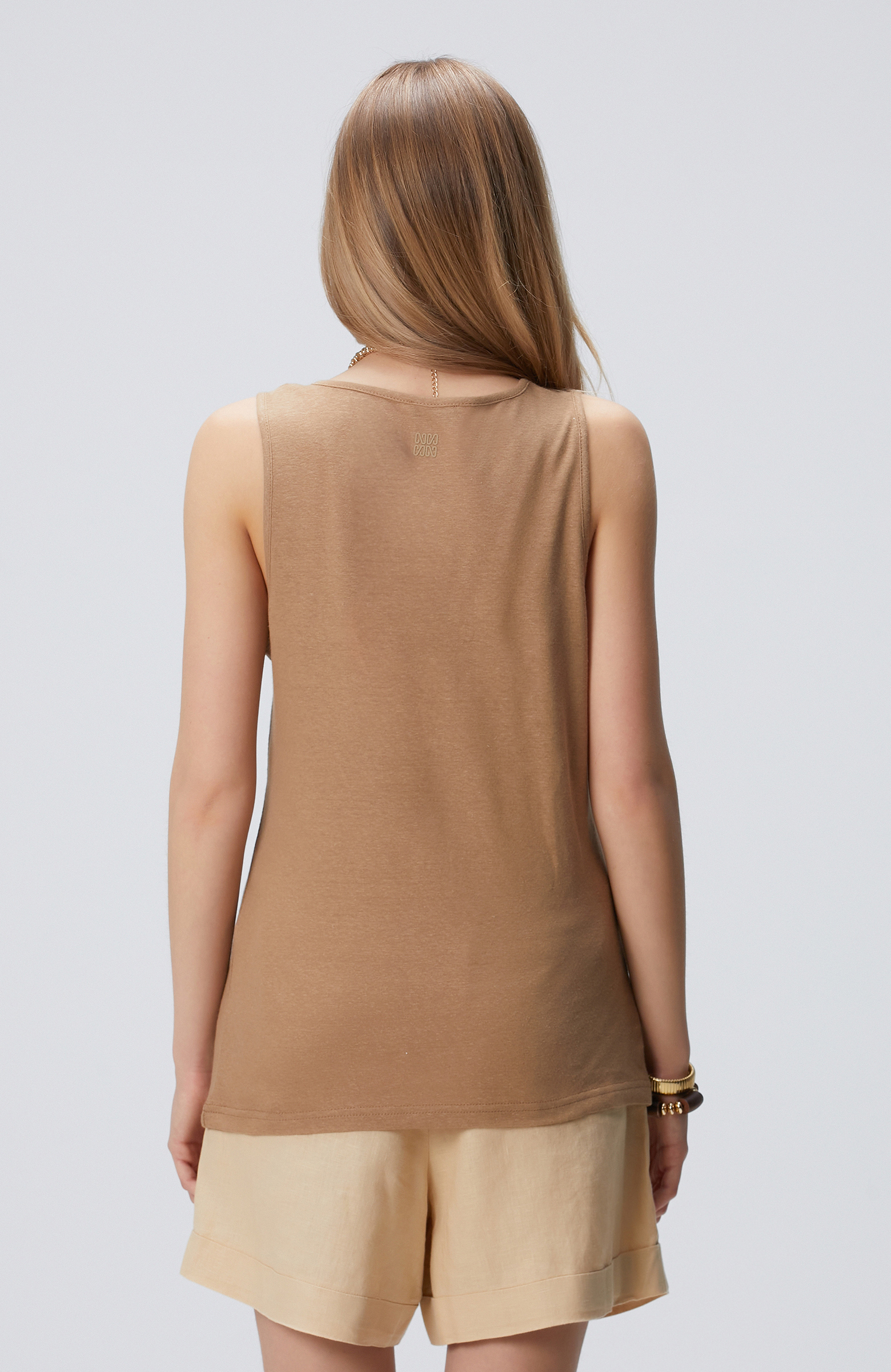 Vizon Keten Karışımlı T-shirt