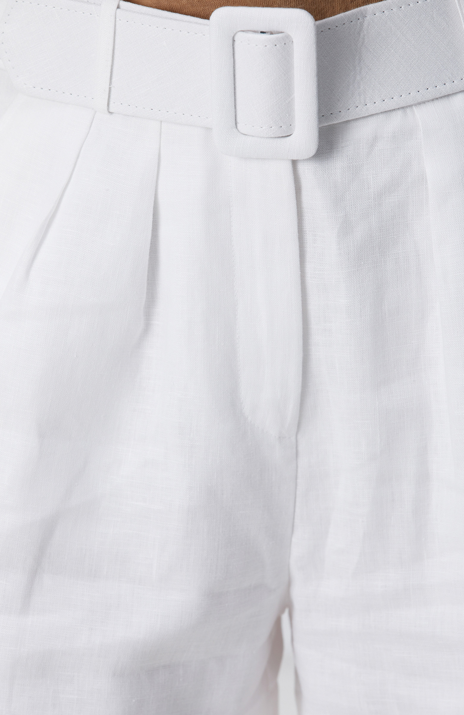 Kırık Beyaz Keten Şort