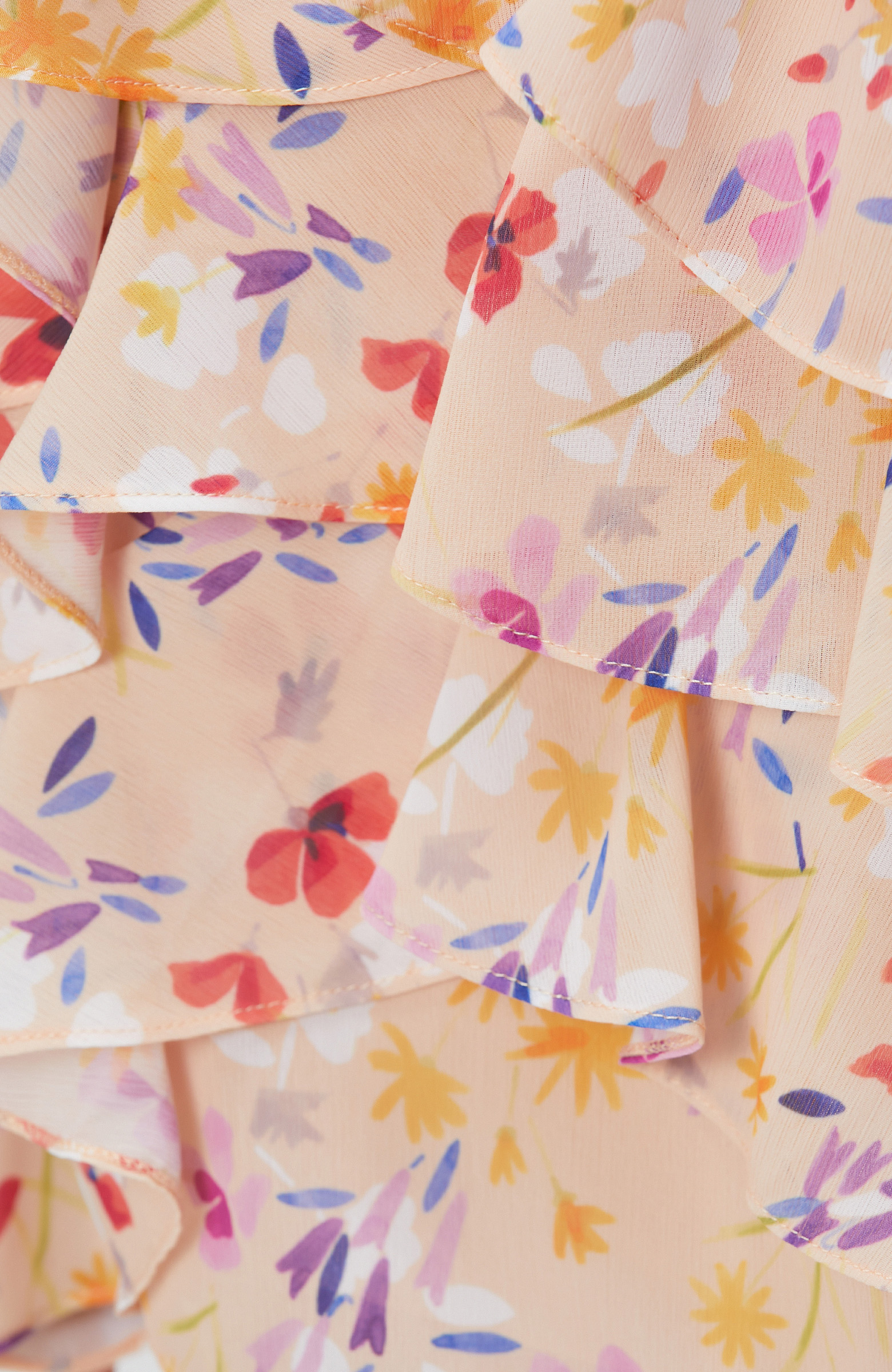 Renkli Desenli Mini Şifon Etek