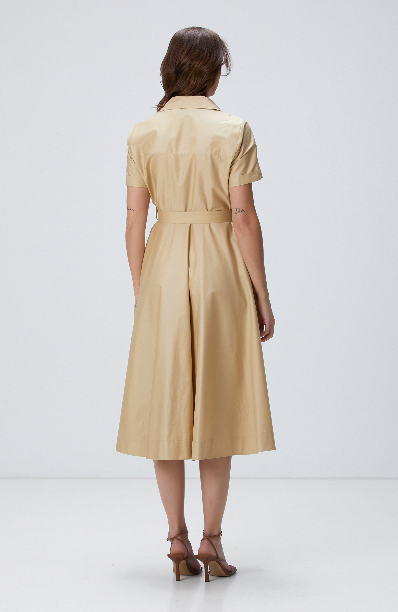 Bej Midi Elbise