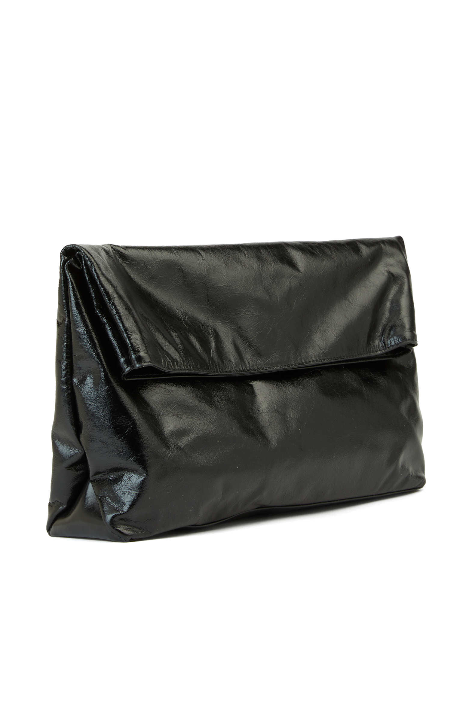 Siyah Kadın Rugan Deri El Portföyü