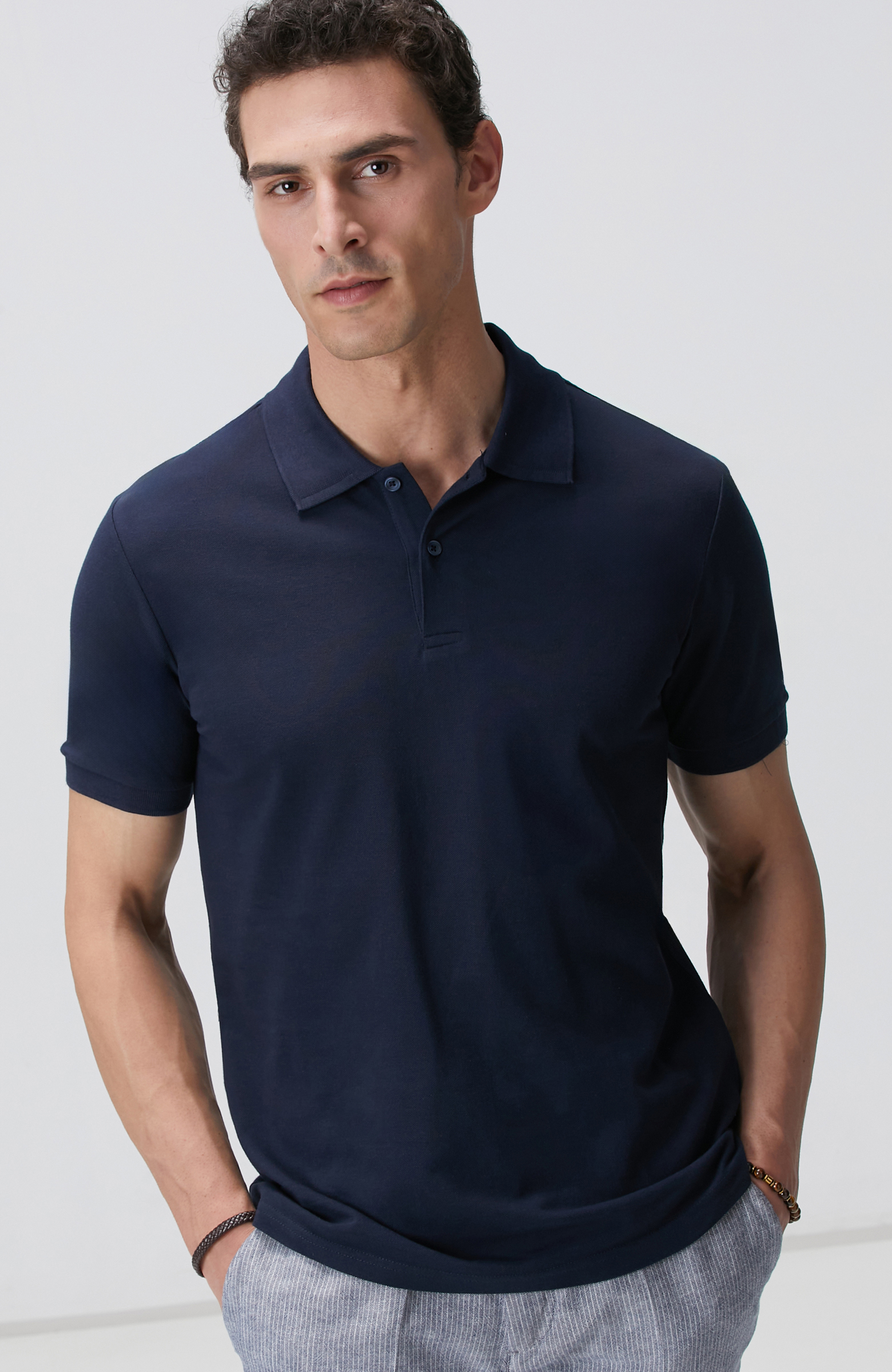 Lacivert Polo Yaka T-shirt