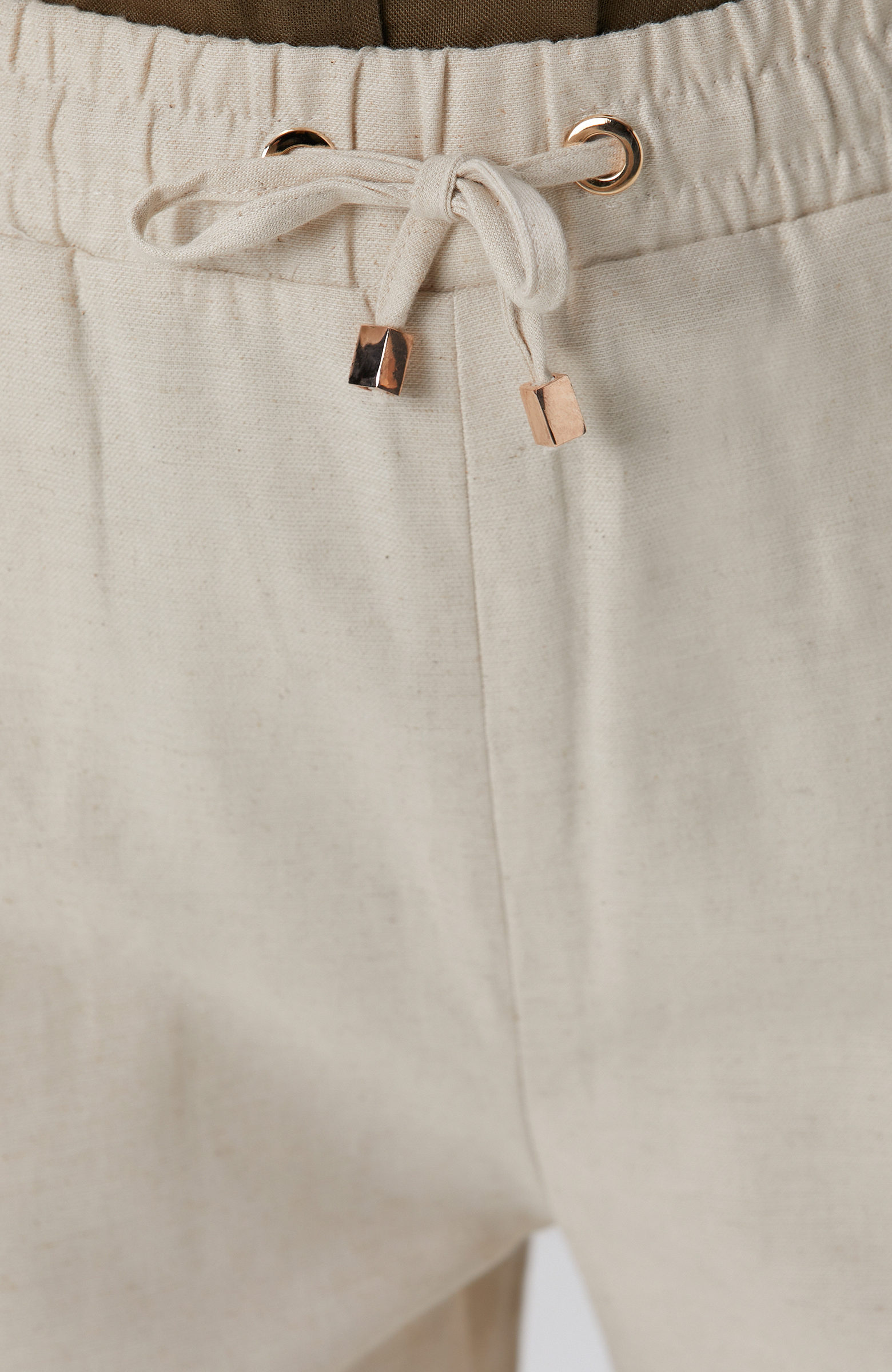 Naturel Keten Karışımlı Casual Pantolon