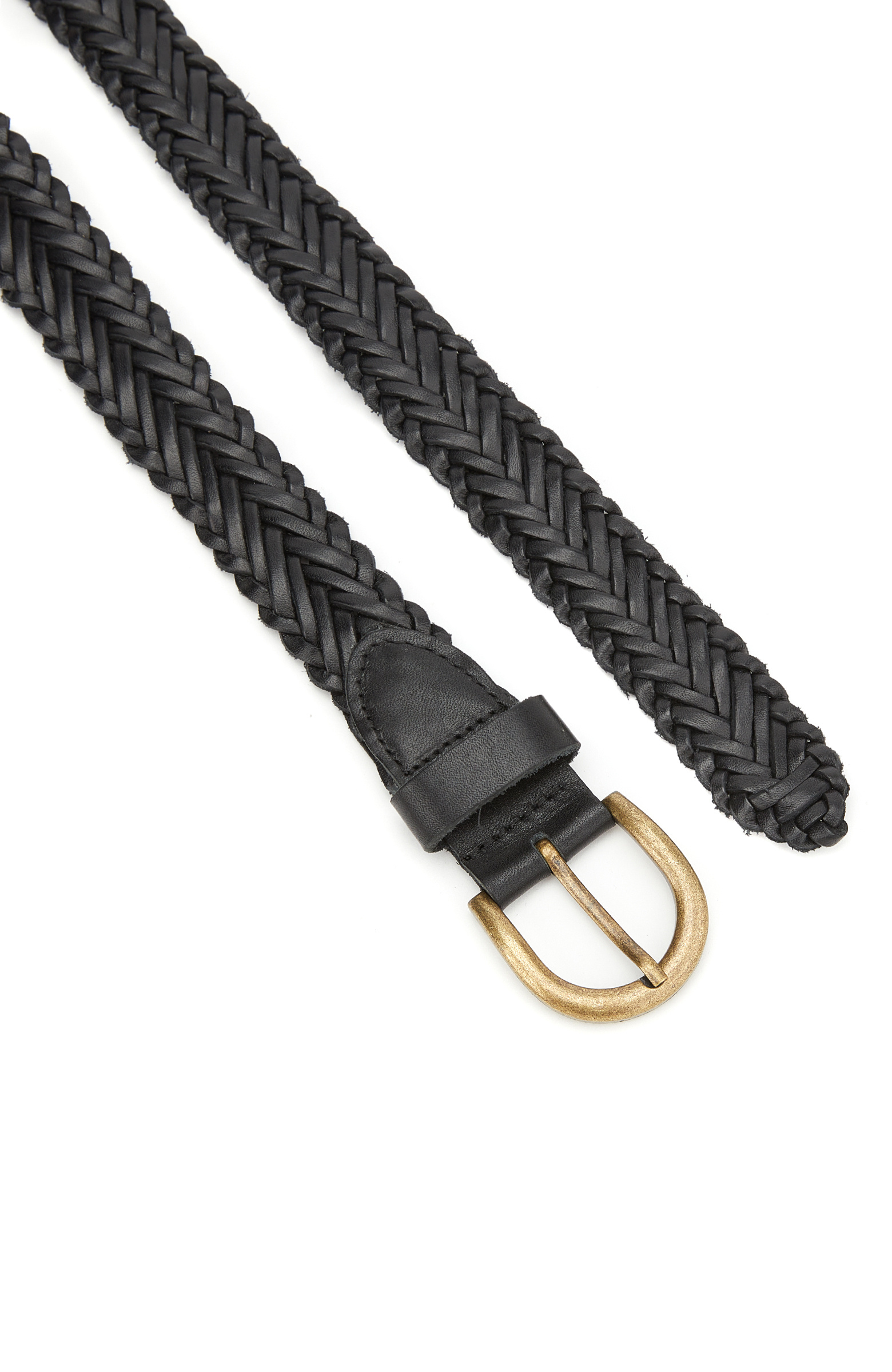 Siyah Örgü Kadın Deri Kemer