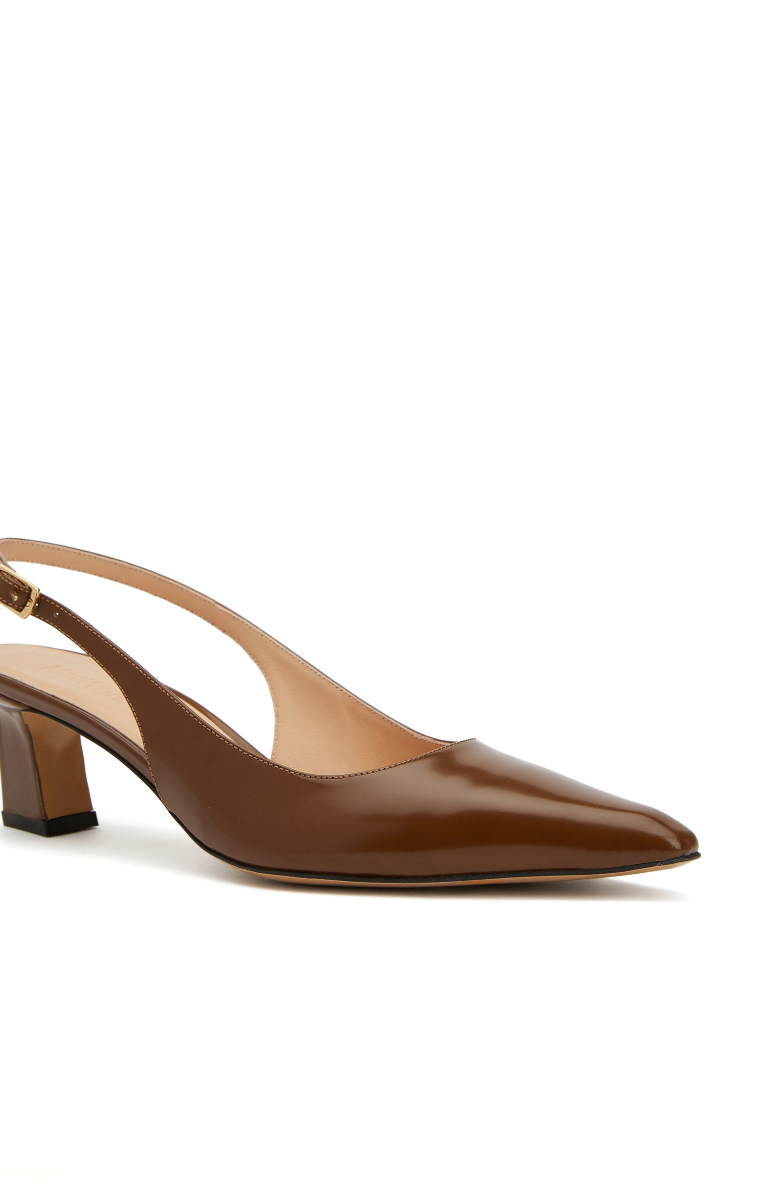 Taba Deri Topuklu Ayakkabı