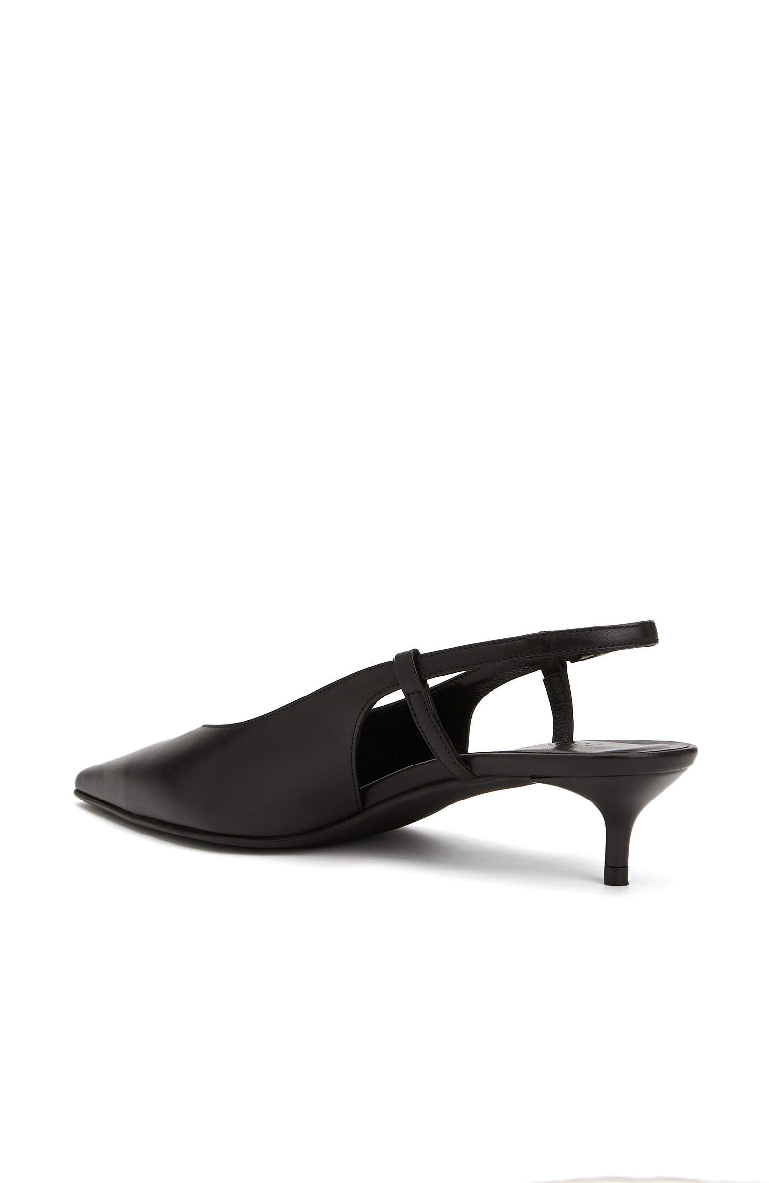 Siyah Deri Topuklu Ayakkabı