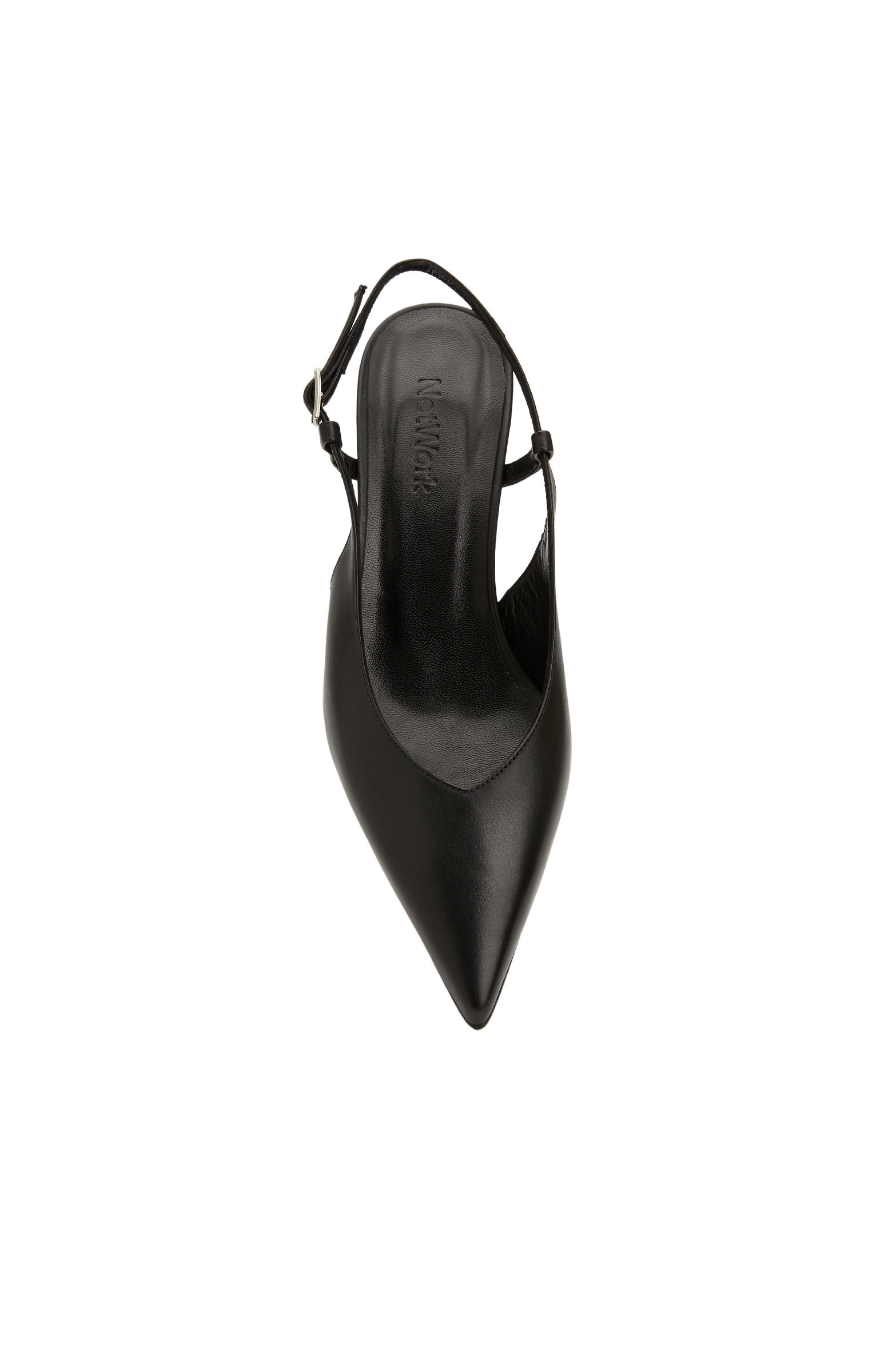 Siyah Deri Topuklu Ayakkabı