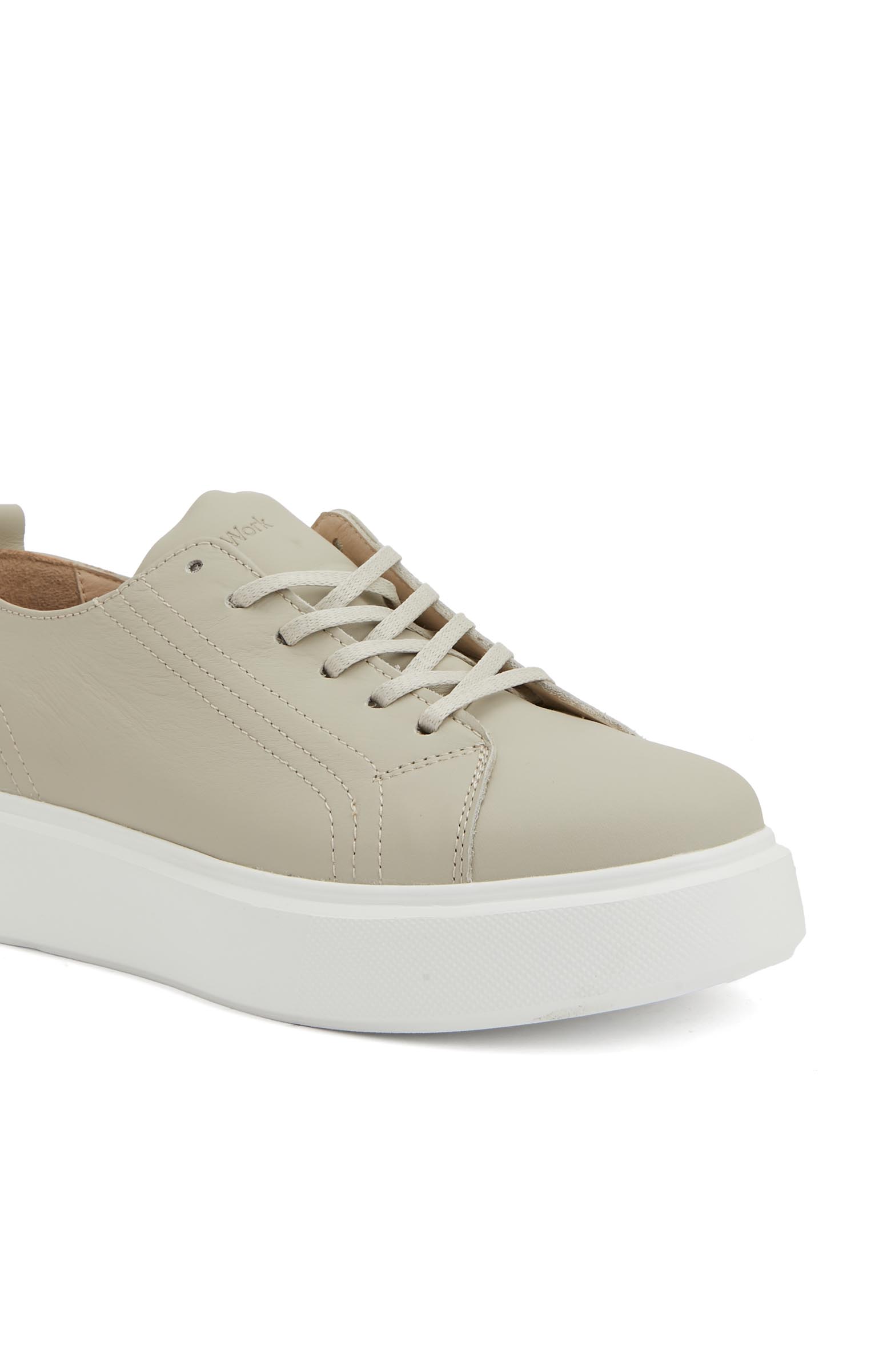 Bej Kadın Deri Sneaker