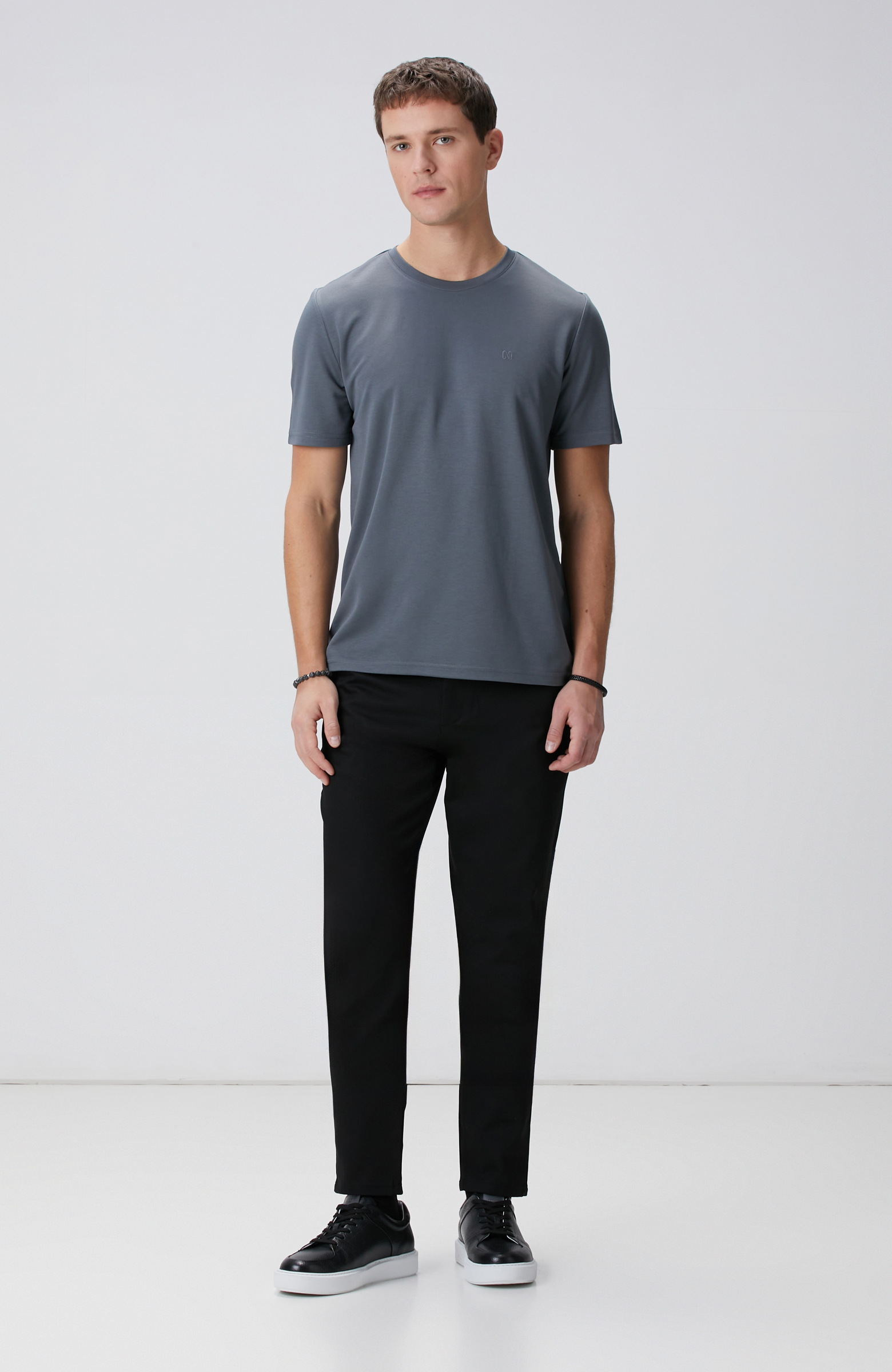 Siyah Diyagonal Chino Pantolon