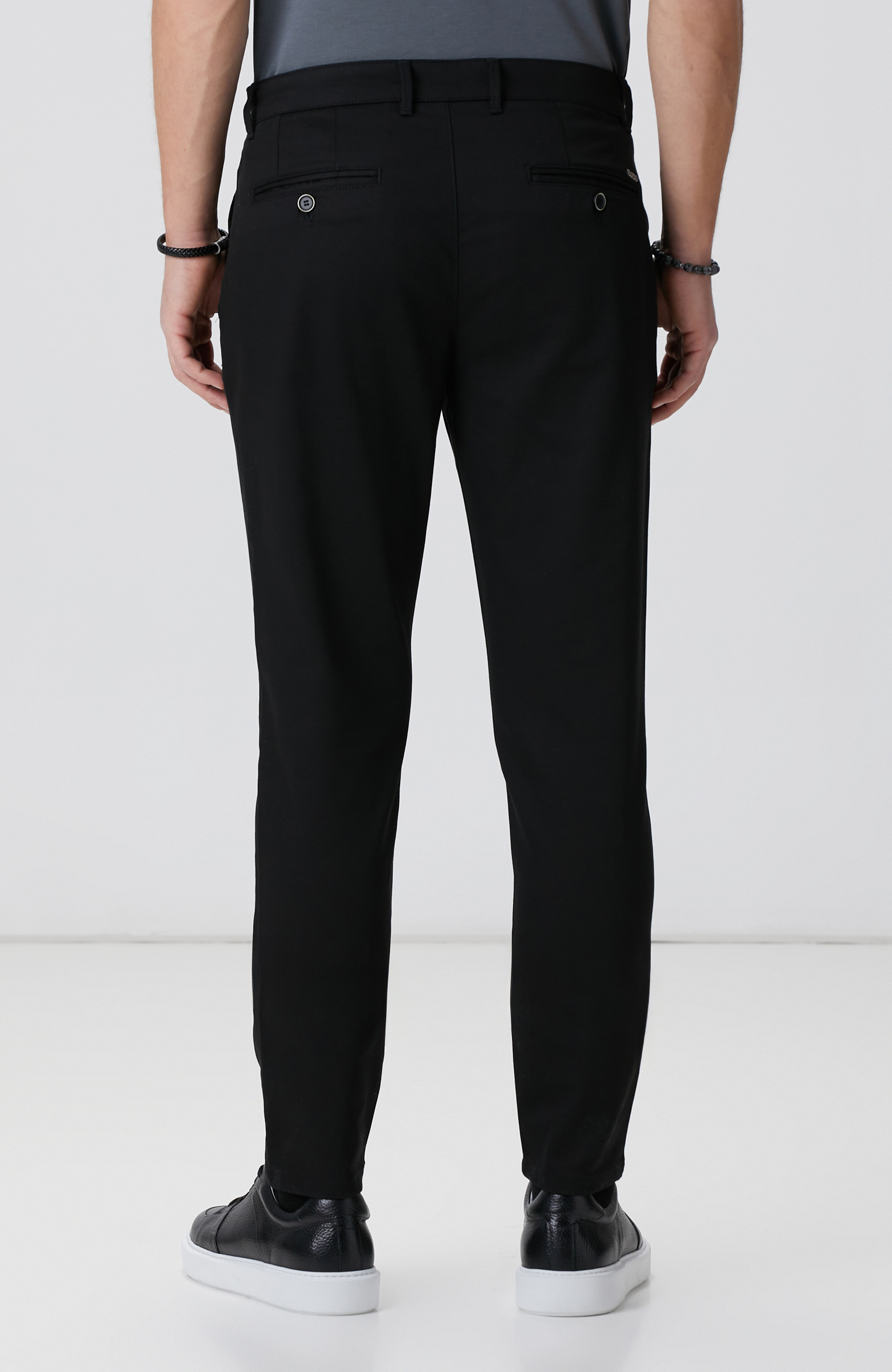 Siyah Diyagonal Chino Pantolon