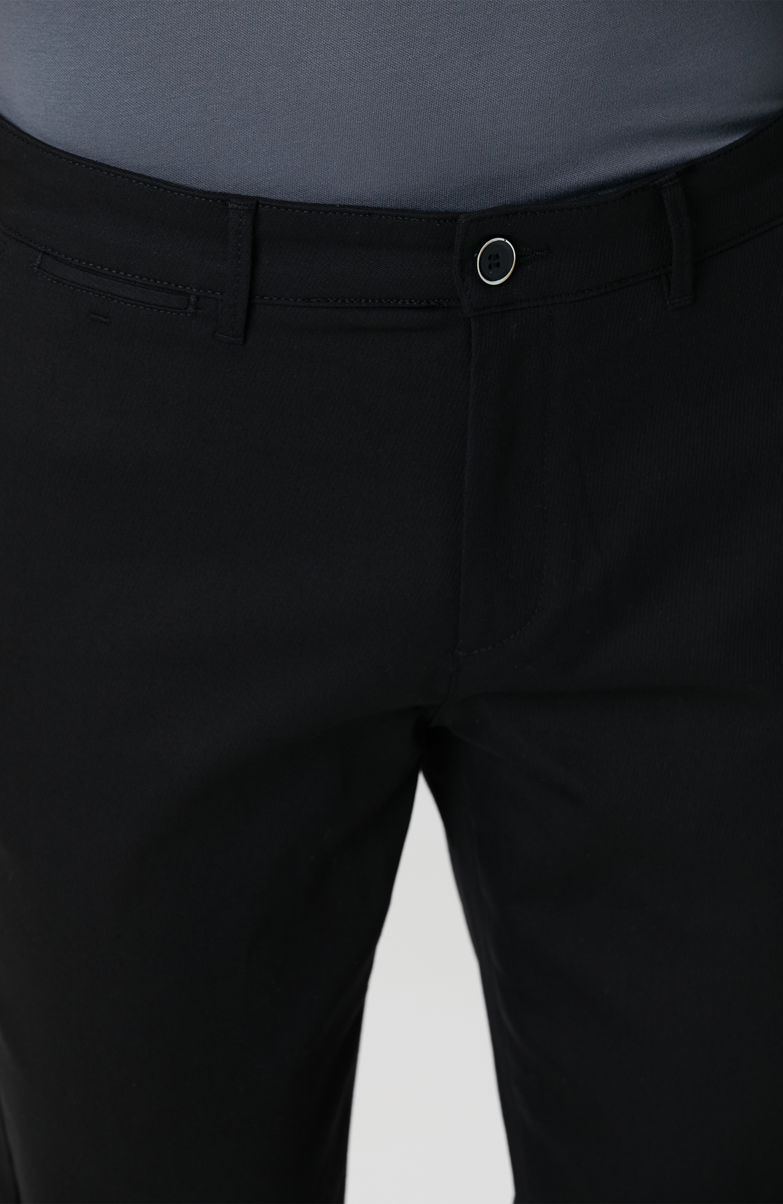 Siyah Diyagonal Chino Pantolon