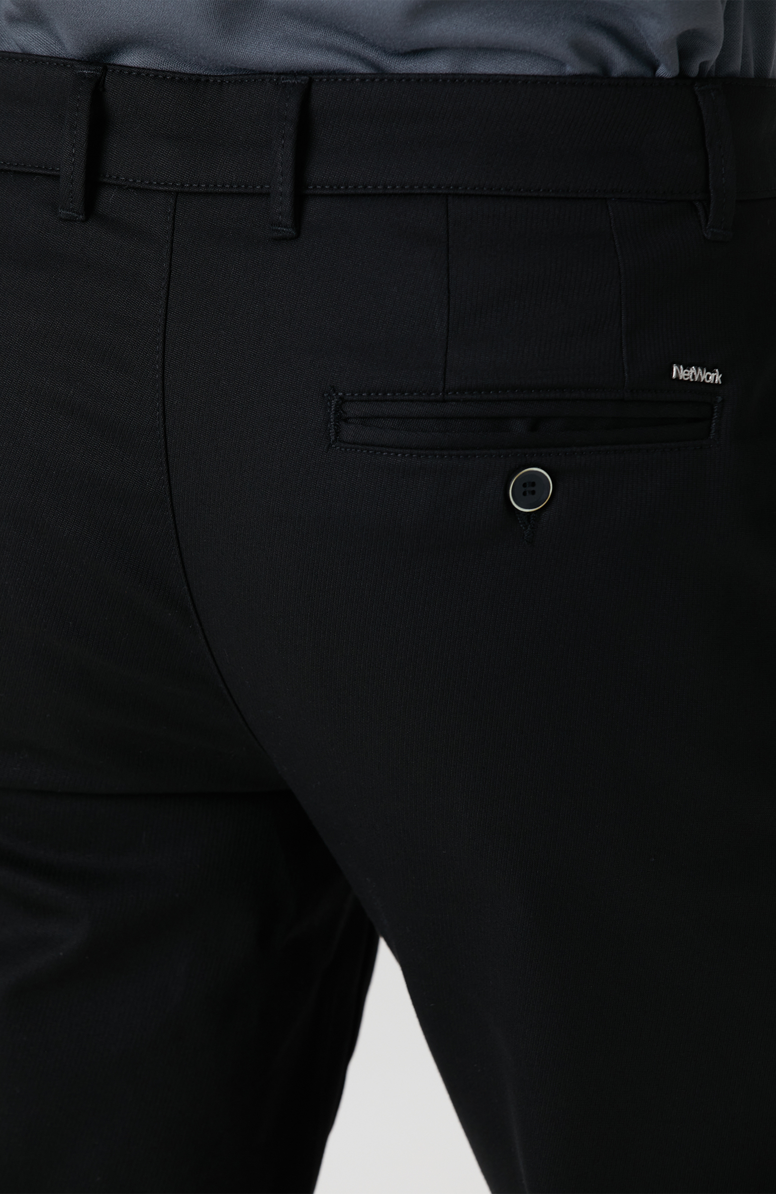 Siyah Diyagonal Chino Pantolon