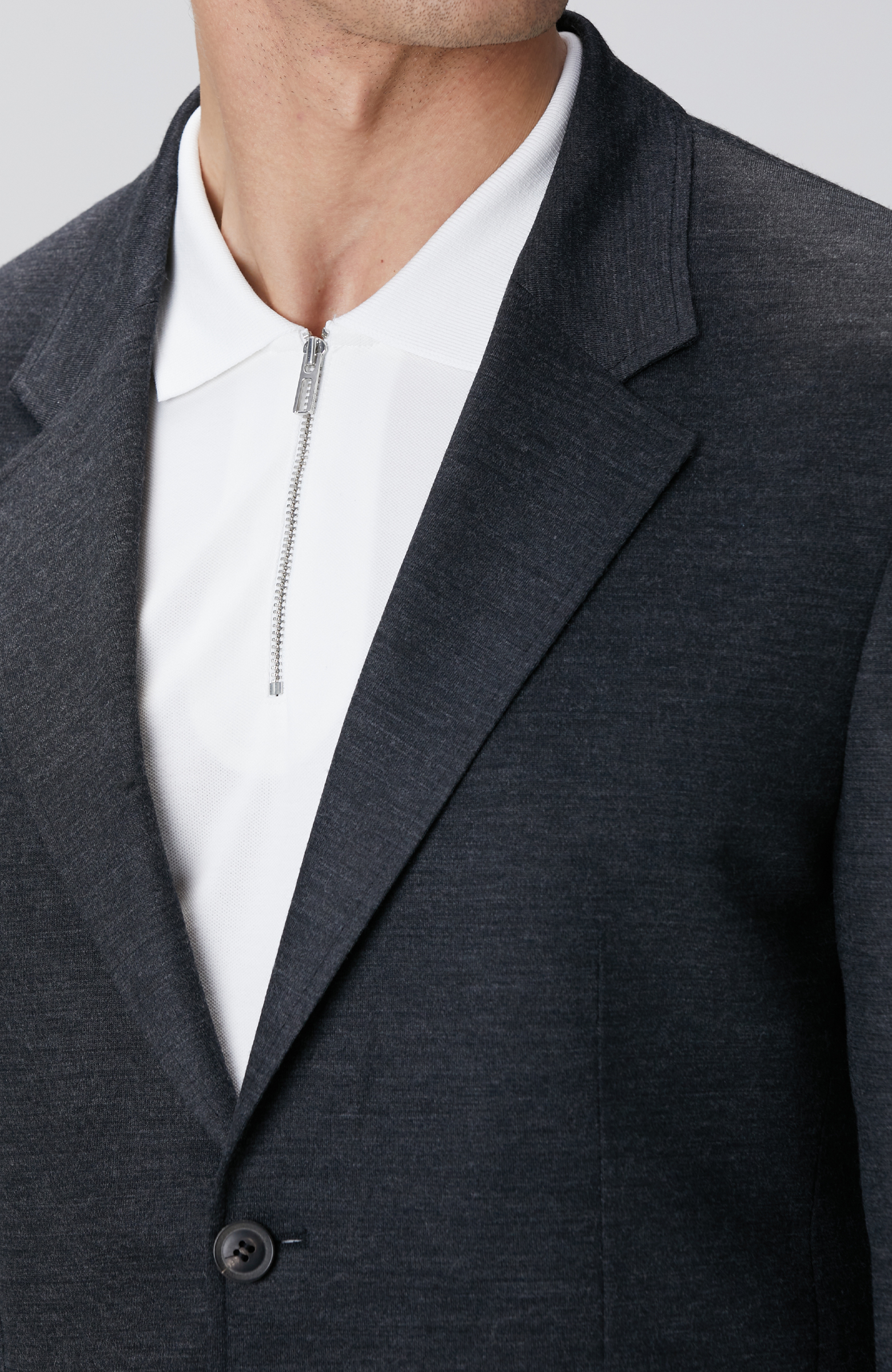 Antrasit Yün Karışımlı Örme Ceket