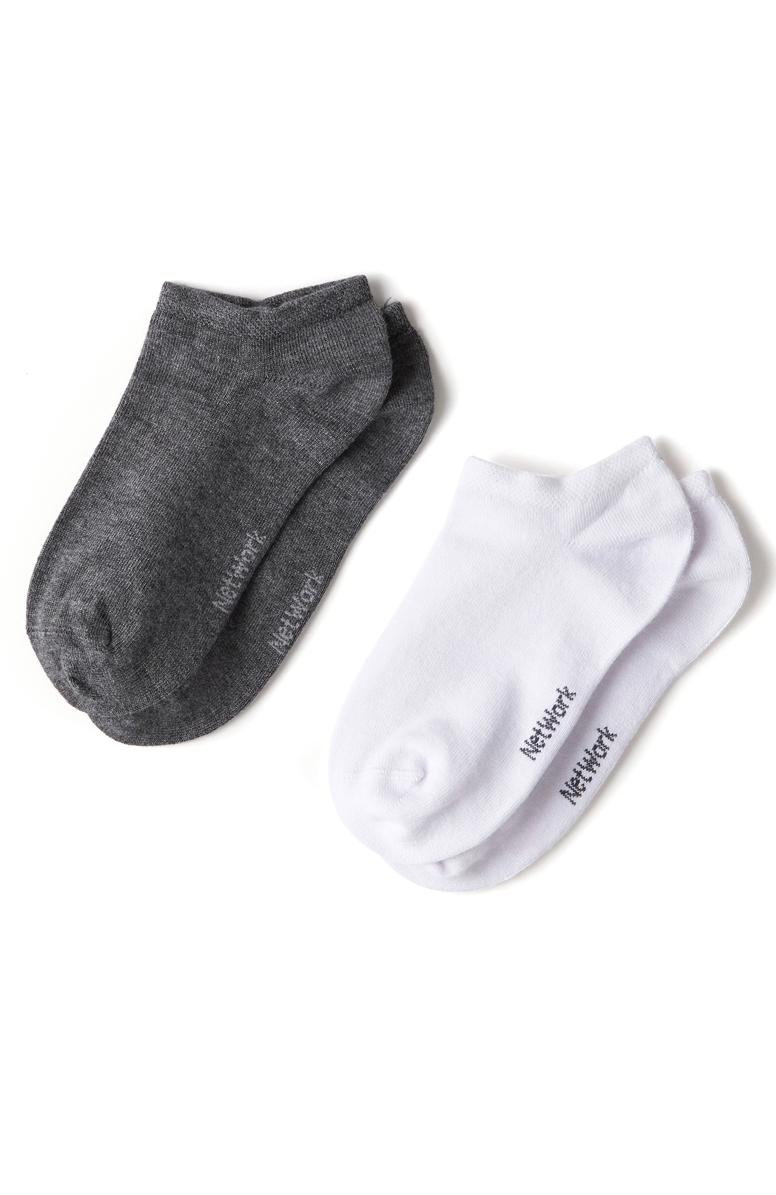 Gri Beyaz 2li Kadın Bambu Çorap Seti