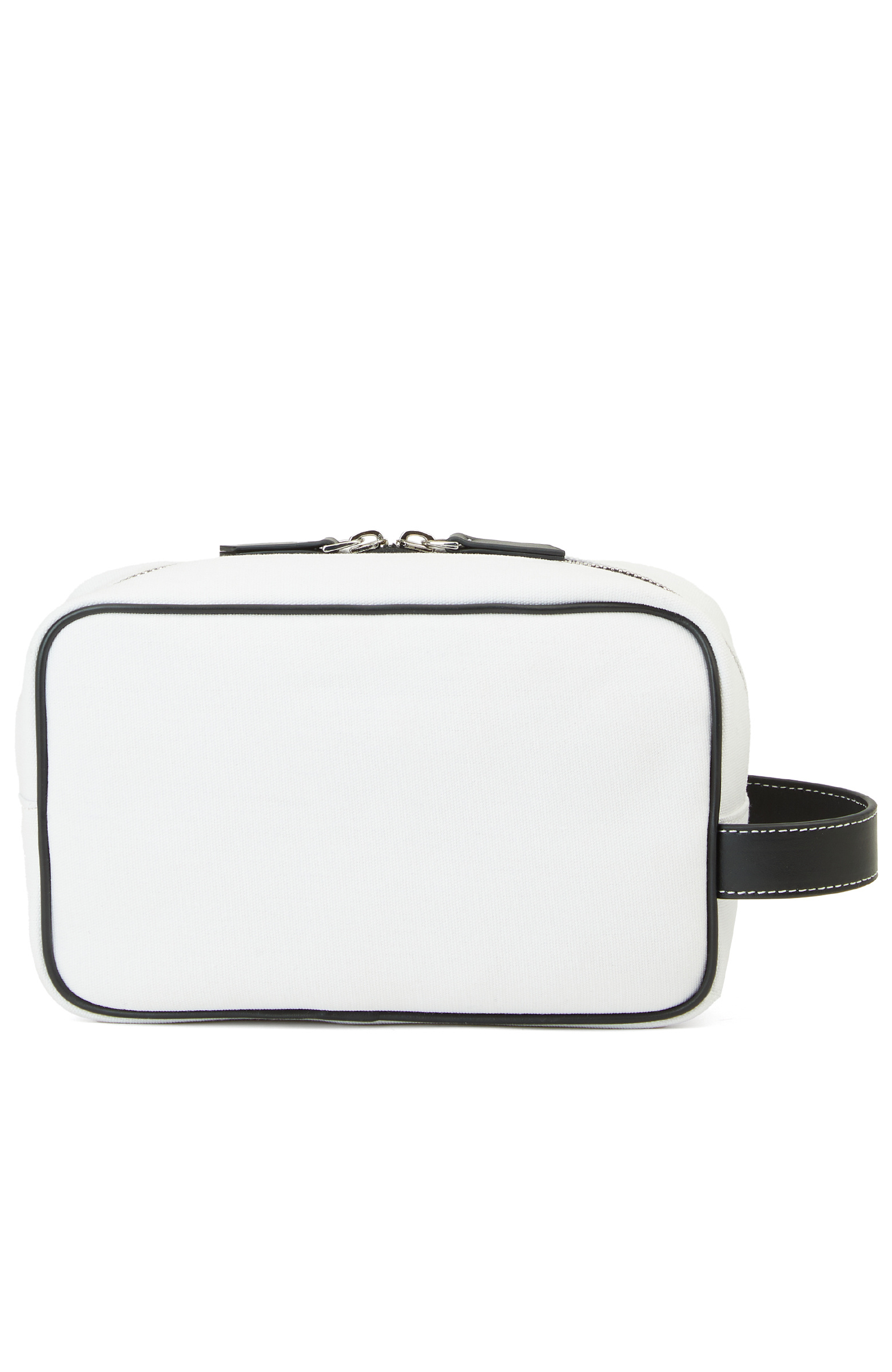 Siyah Beyaz Deri Kozmetik Çantası