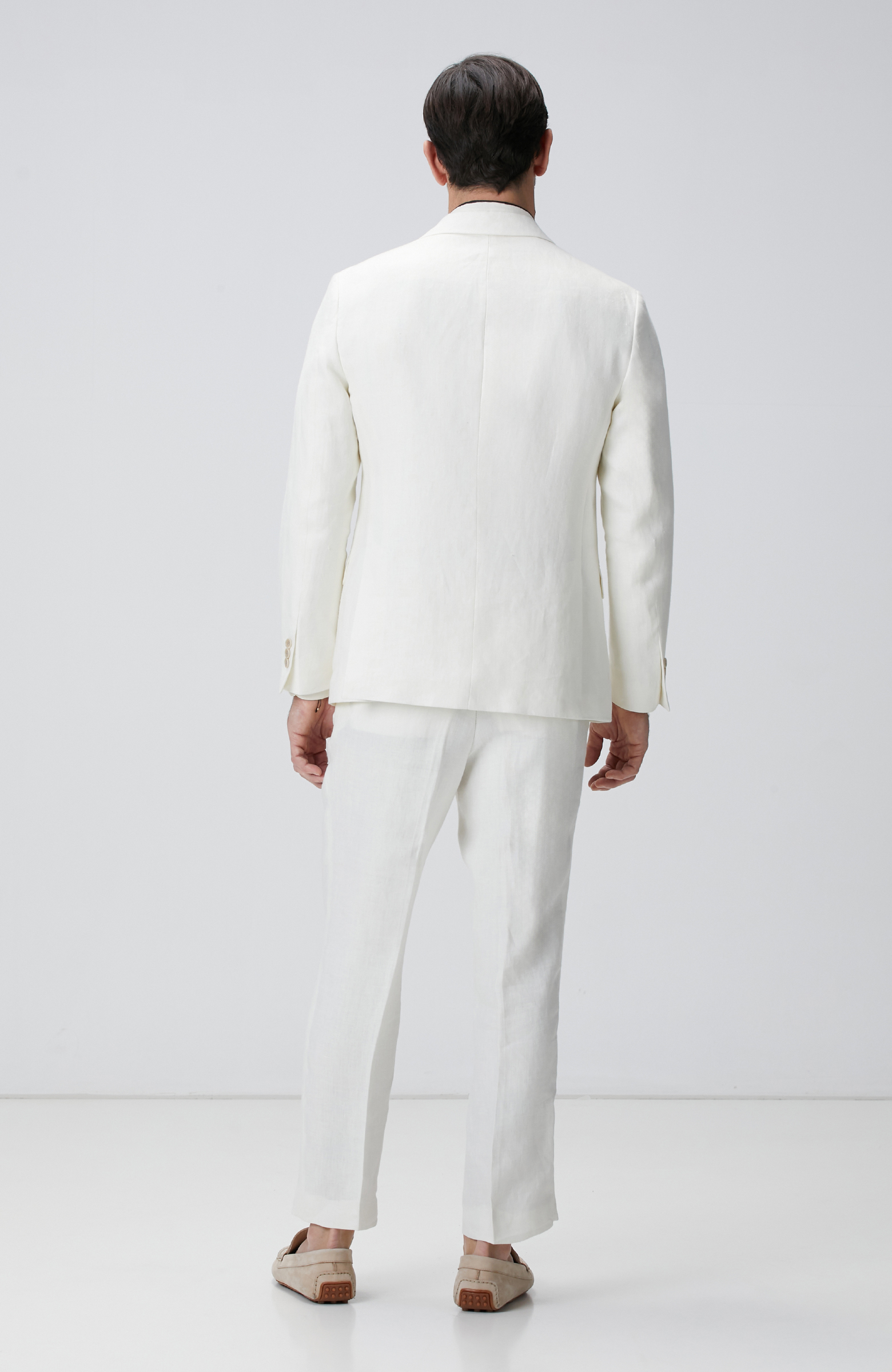 Kırık Beyaz Keten Takım Elbise