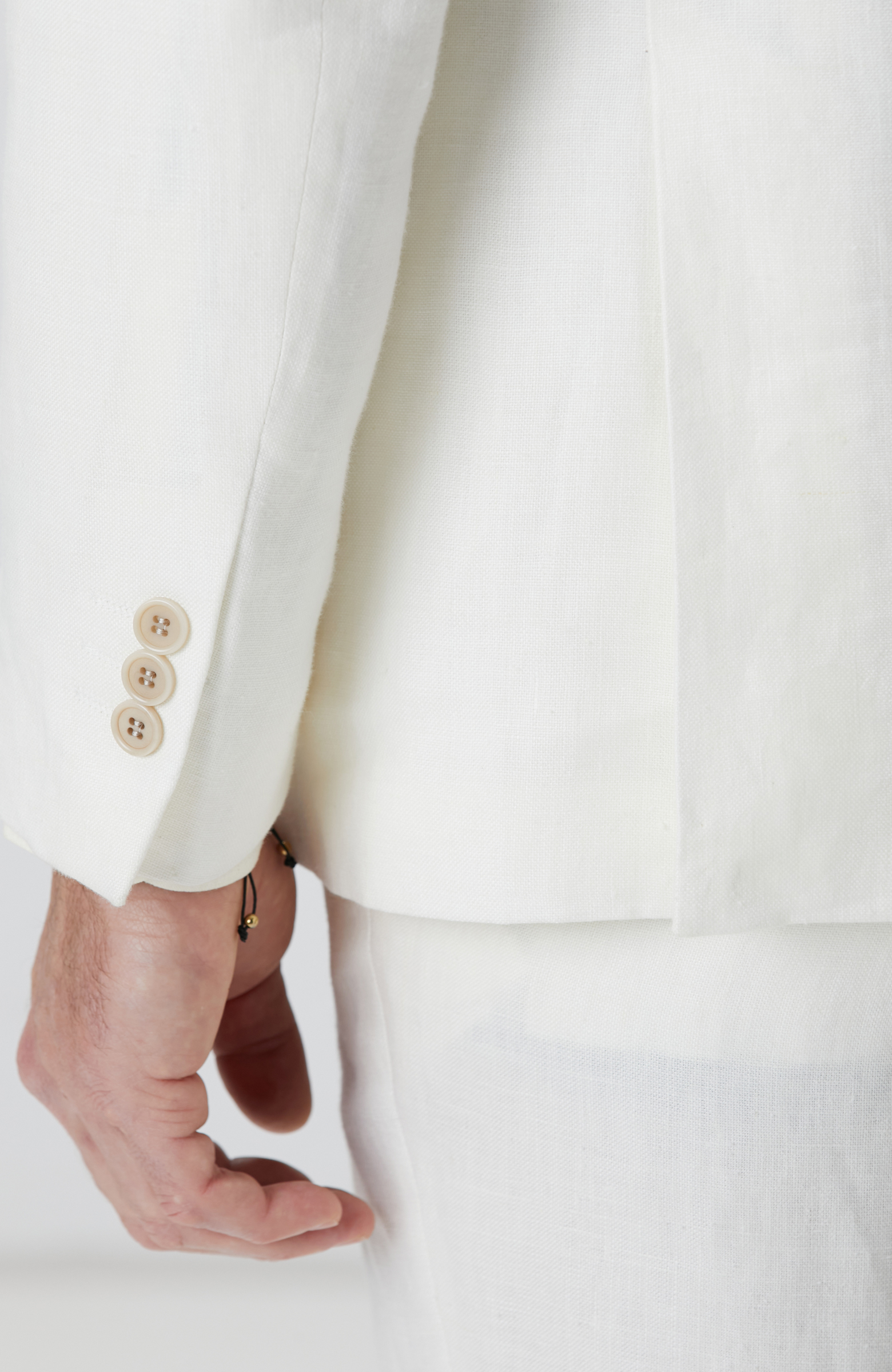 Kırık Beyaz Keten Takım Elbise