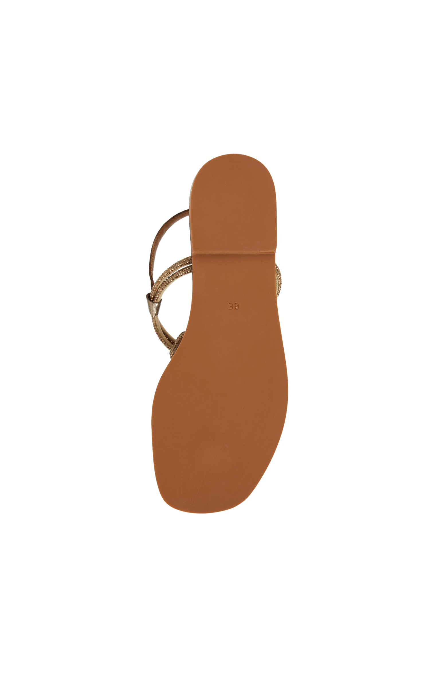 Bronz Kadın Deri Sandalet