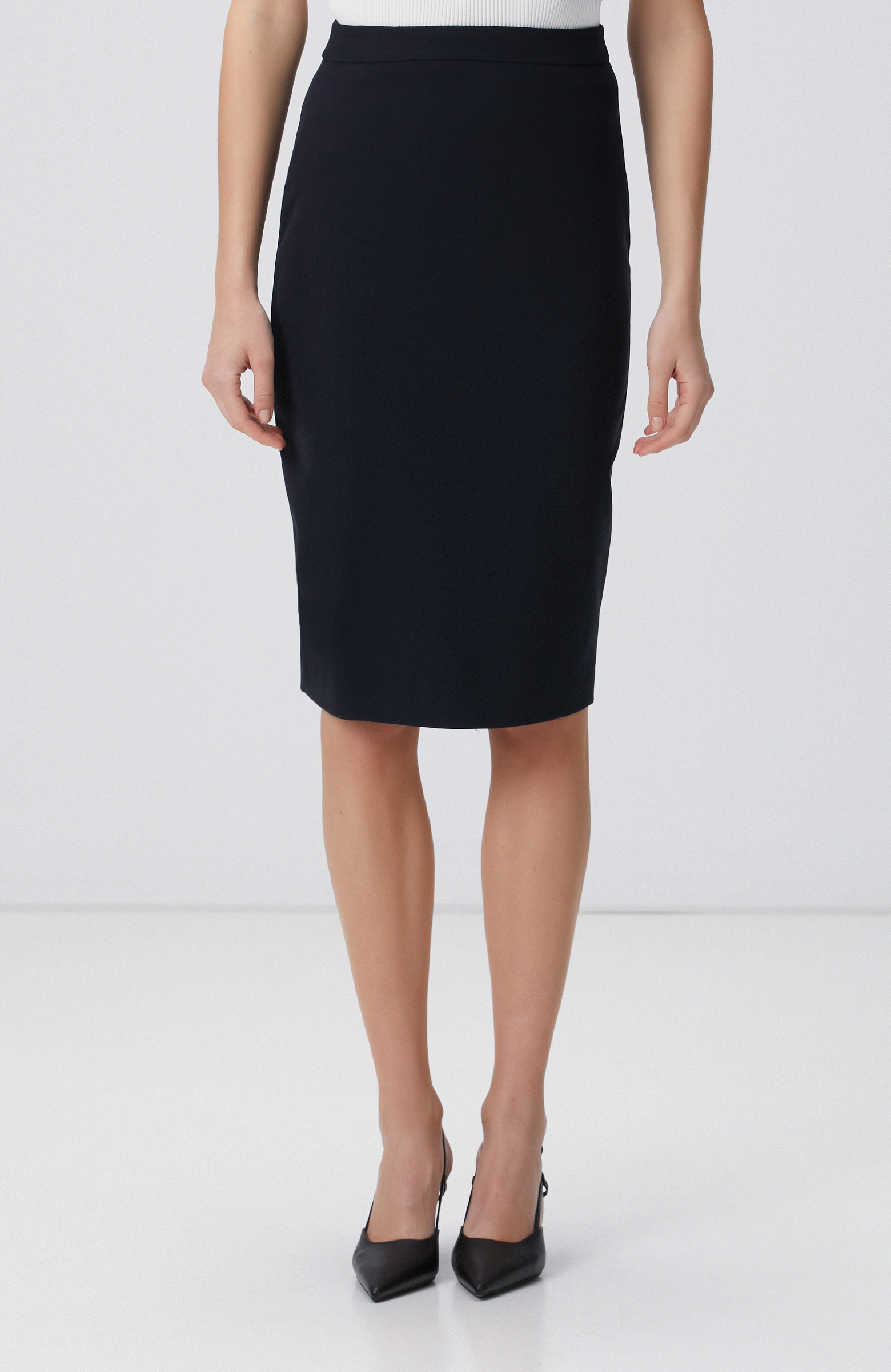 Lacivert Midi Kalem Etek