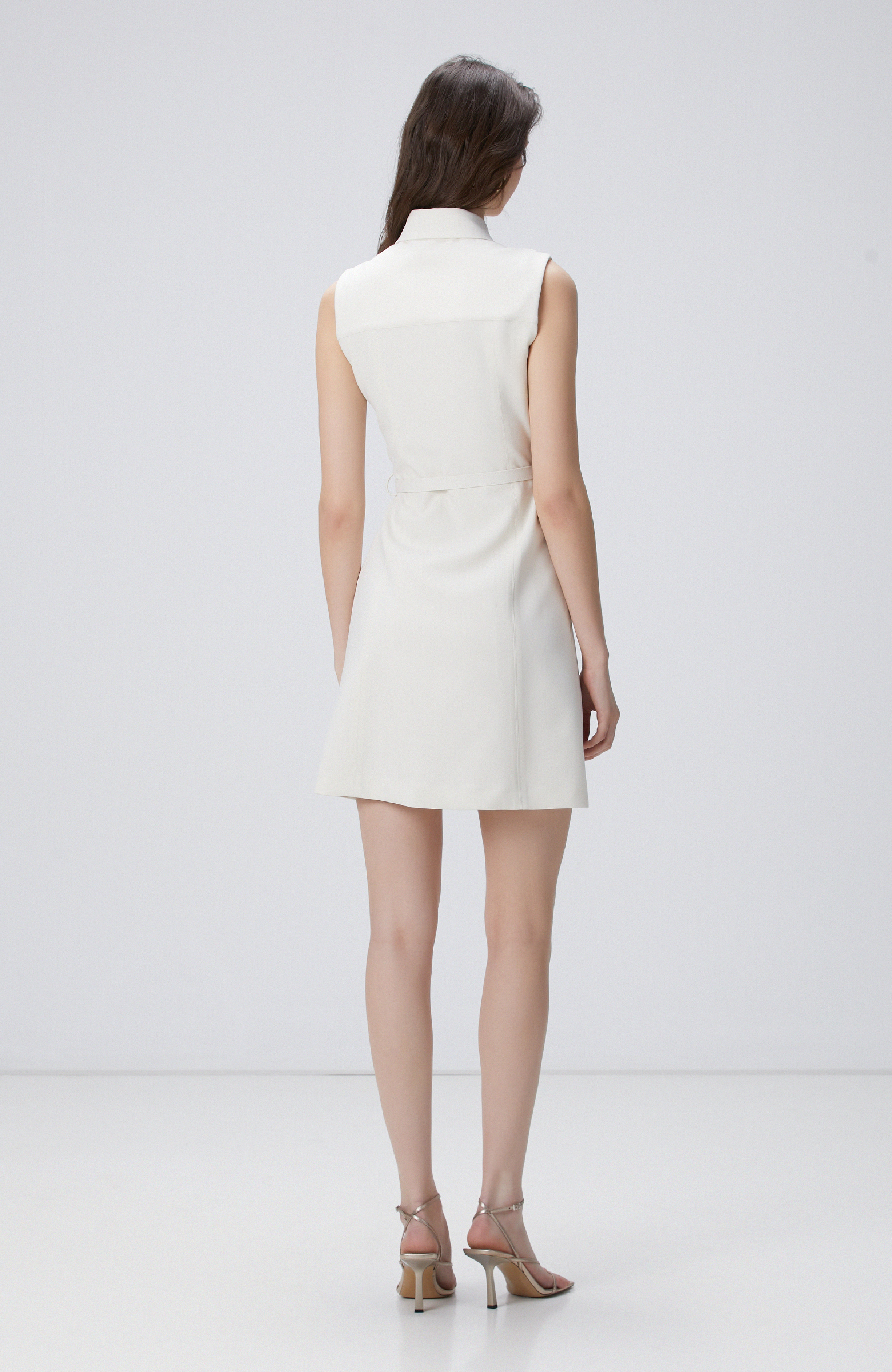 Kırık Beyaz Mini Elbise