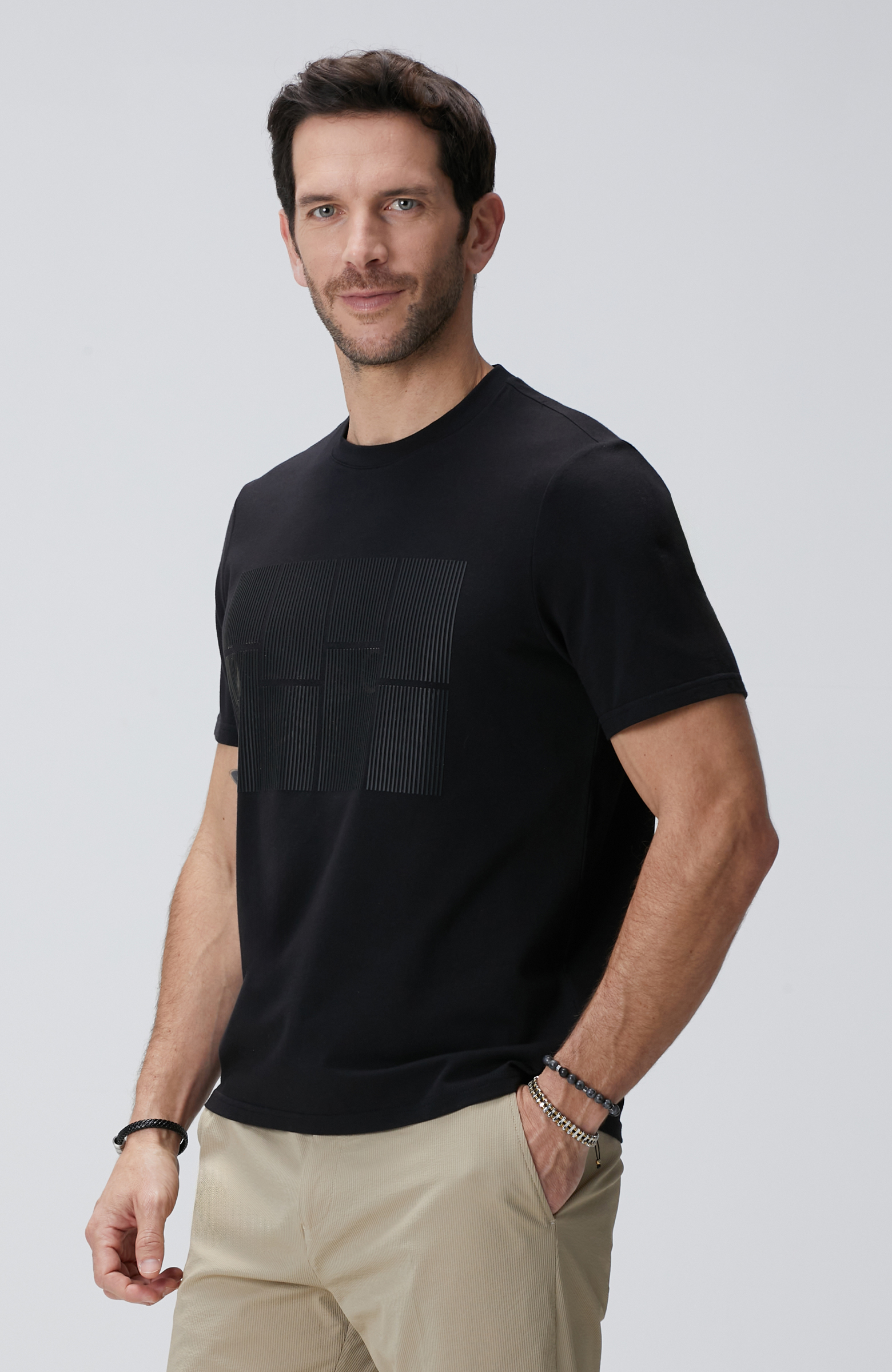 Siyah Hologram Baskılı N-Tech T-shirt