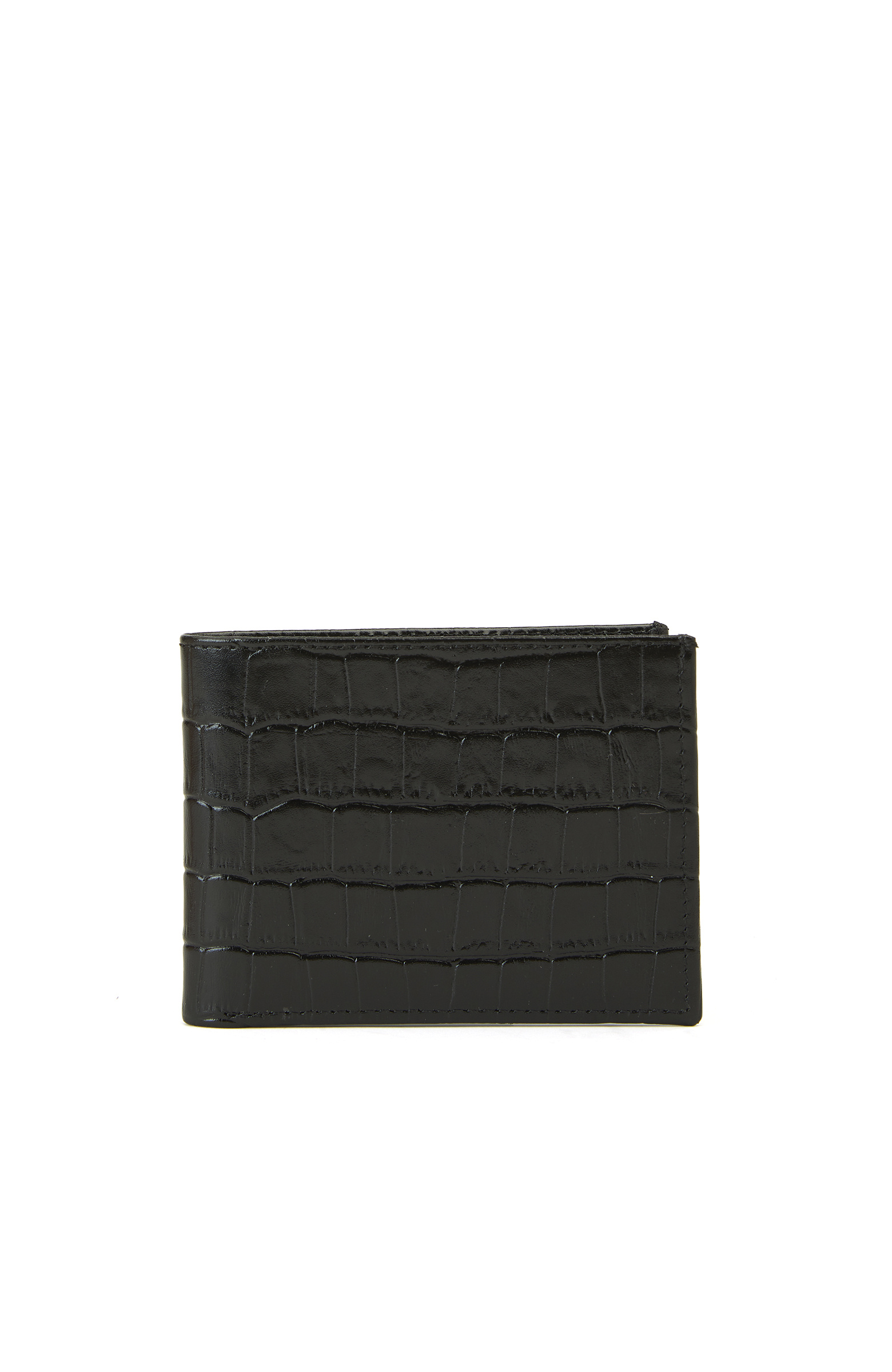 Siyah Kroko Baskılı Erkek Deri Cüzdan