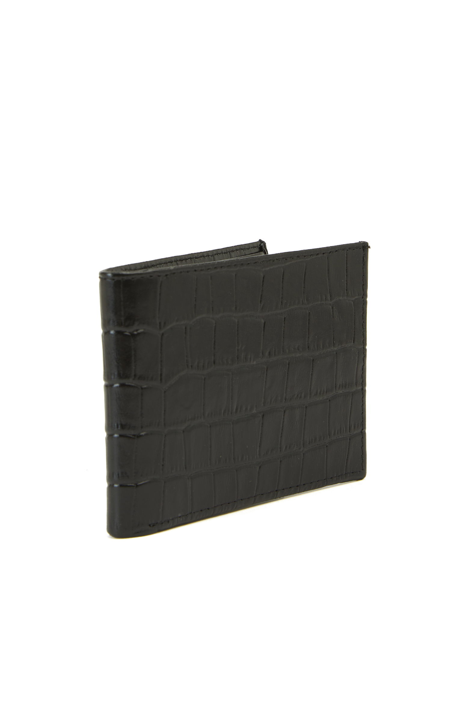 Siyah Kroko Baskılı Erkek Deri Cüzdan