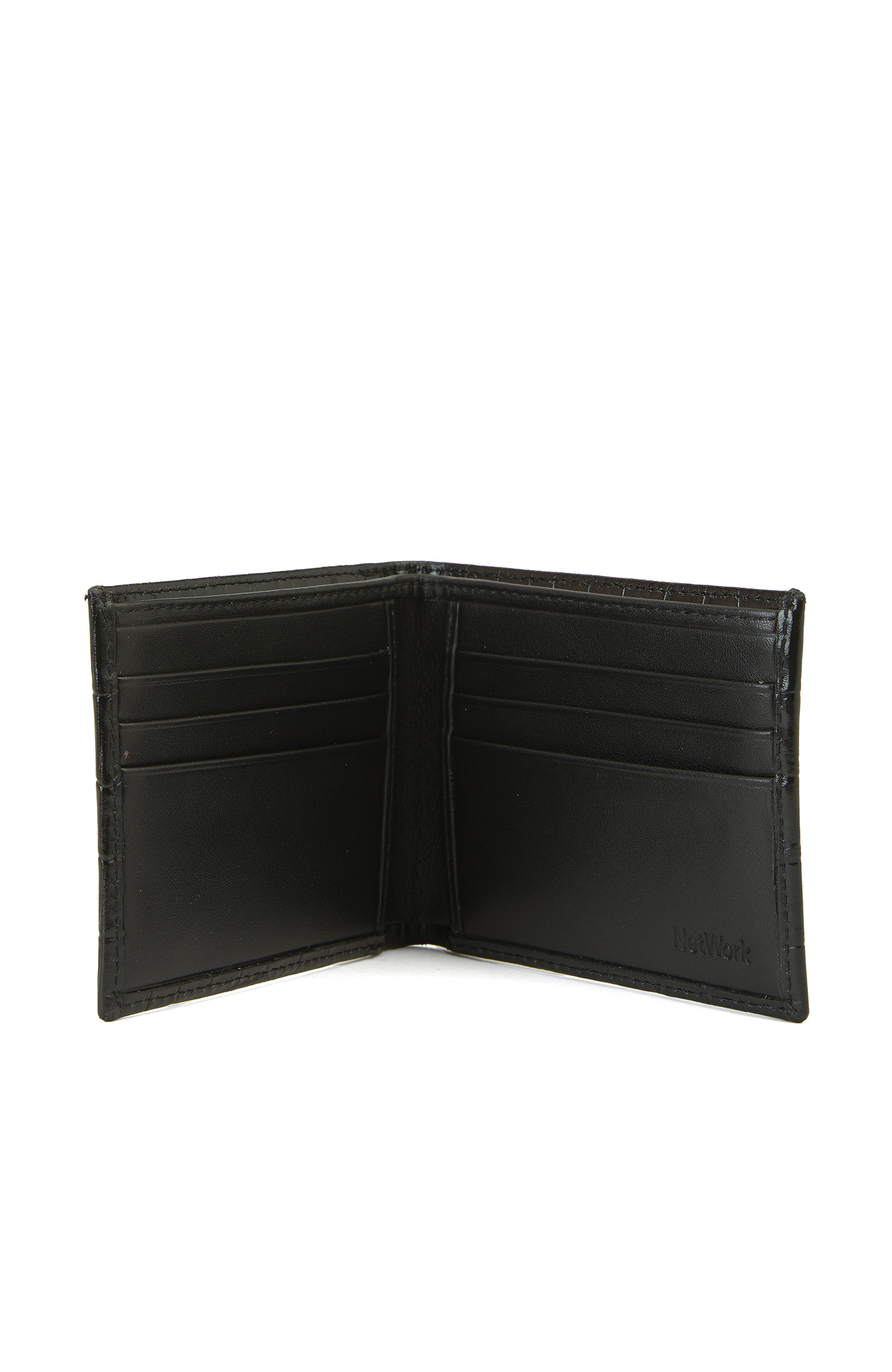 Siyah Kroko Baskılı Erkek Deri Cüzdan