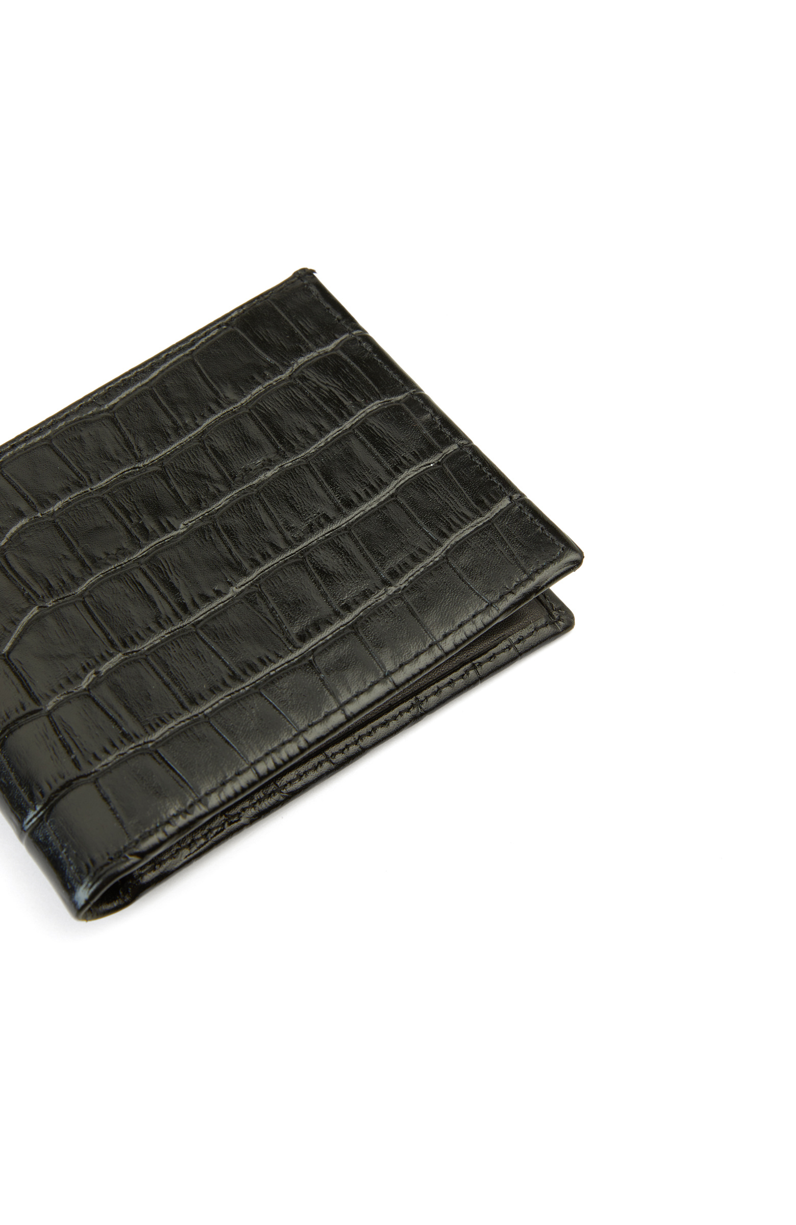 Siyah Kroko Baskılı Erkek Deri Cüzdan