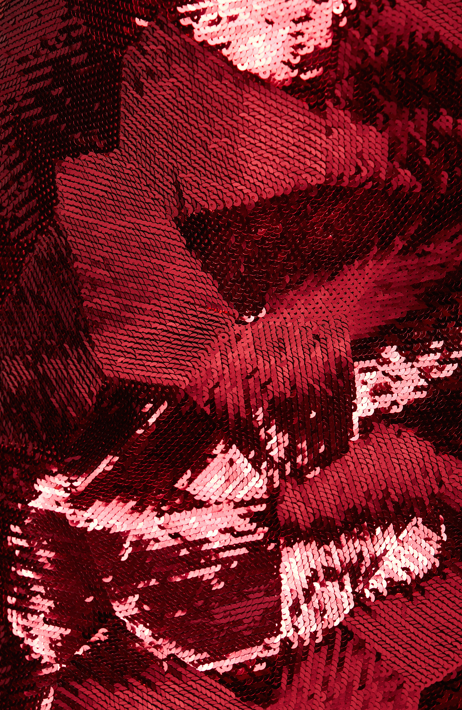 Kırmızı Payetli Mini Etek