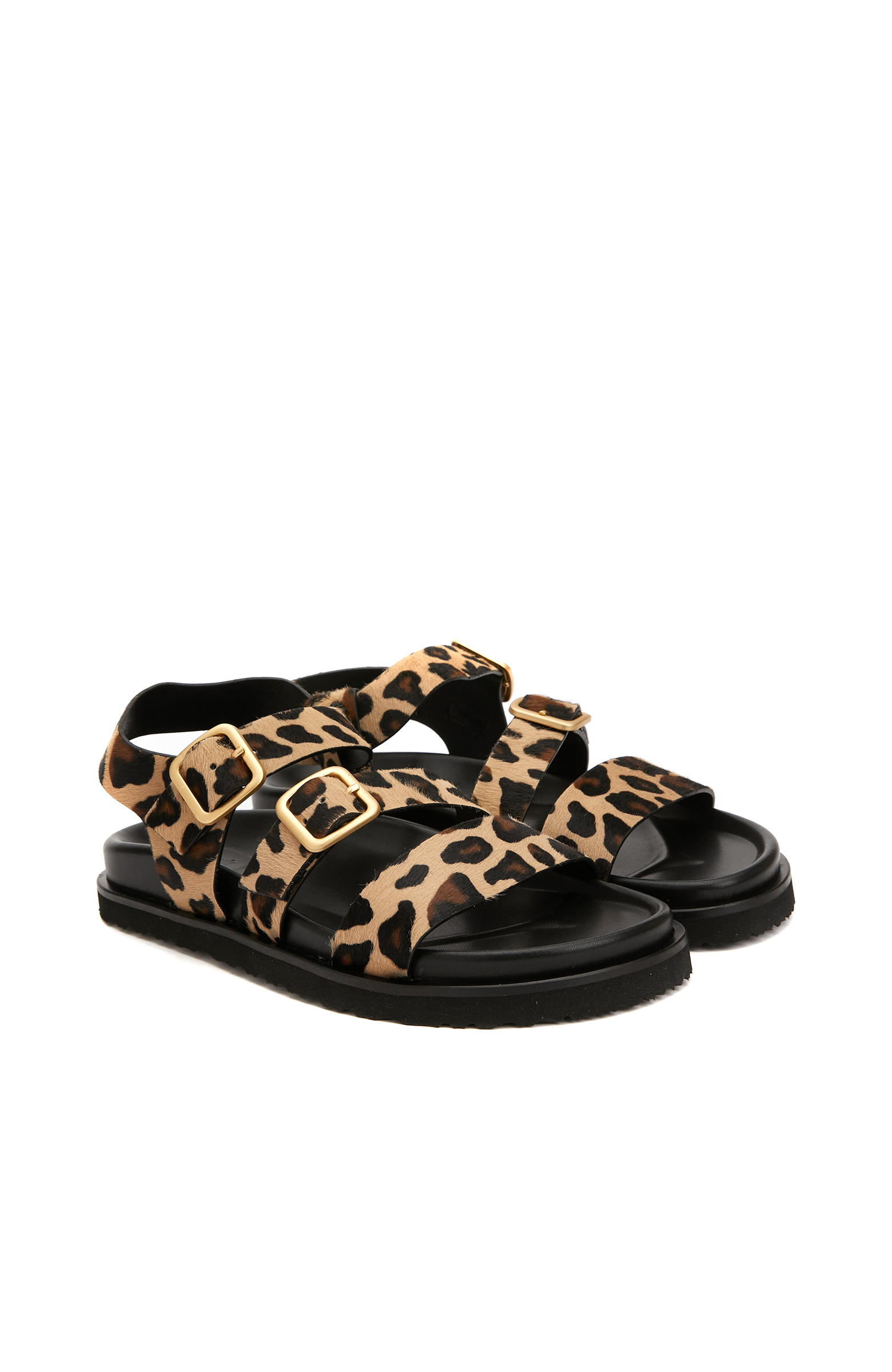 Leopar Kadın Deri Sandalet