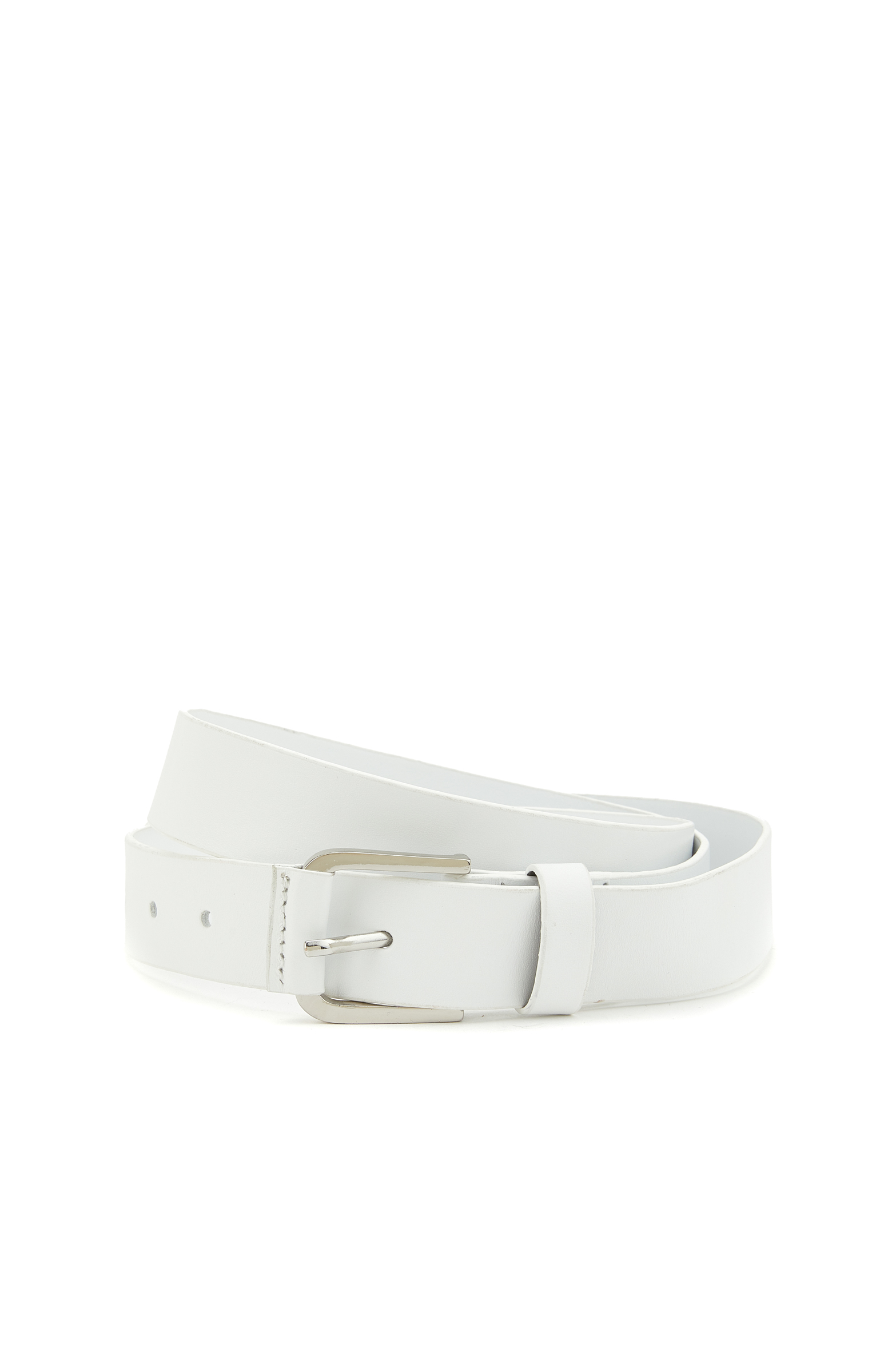 Beyaz Kadın Deri Kemer