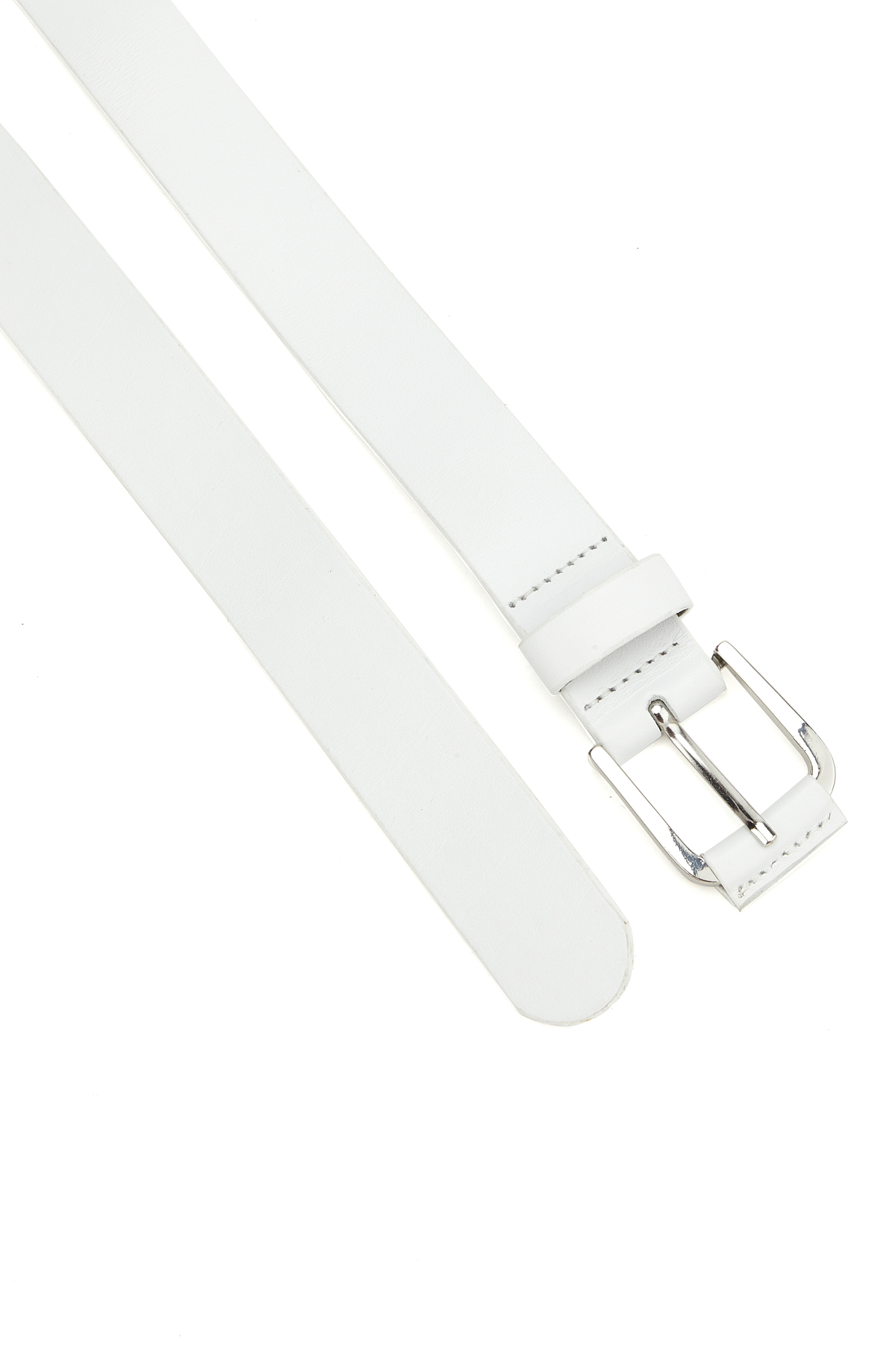 Beyaz Kadın Deri Kemer