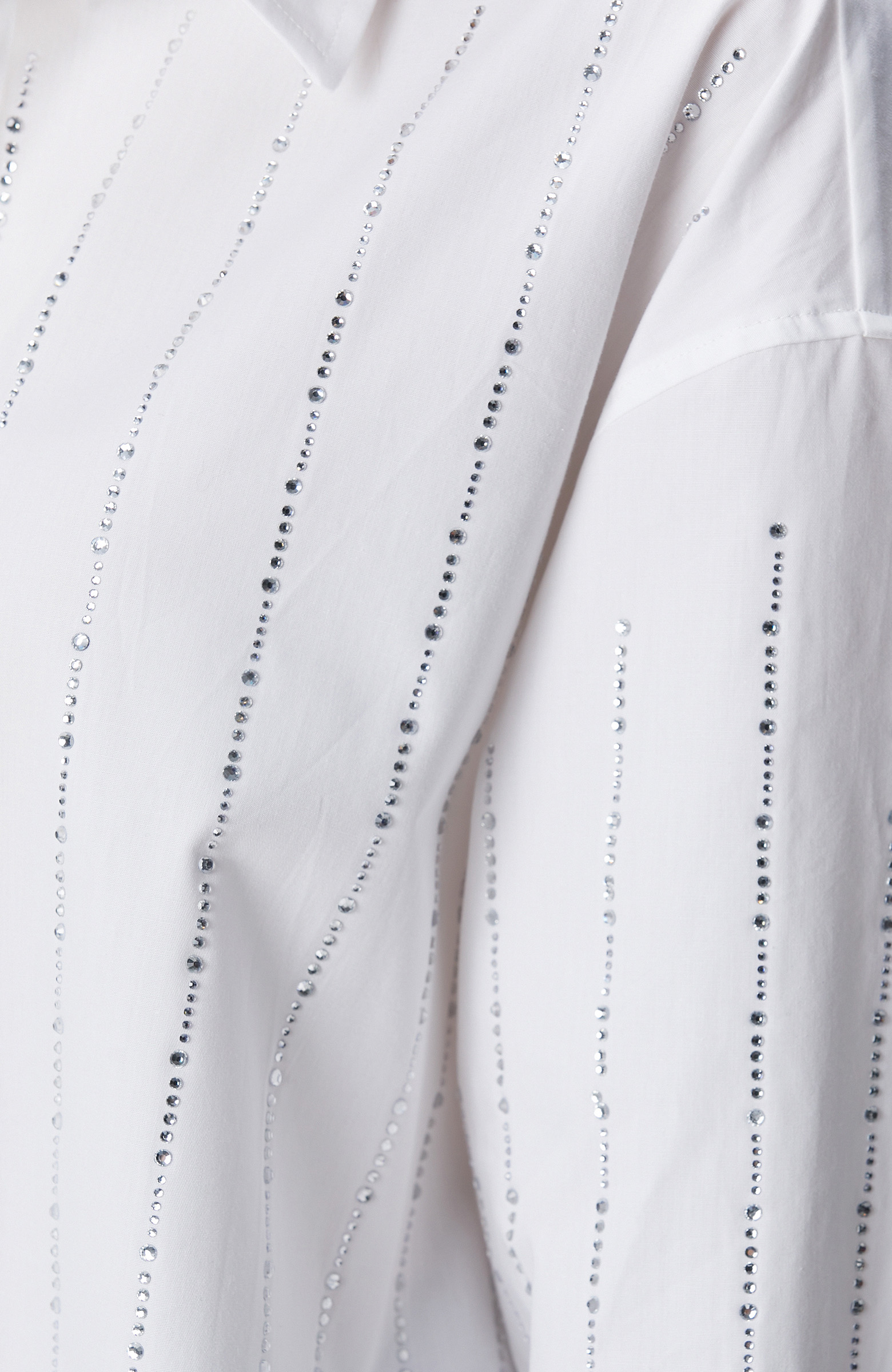 Beyaz Taş Baskılı Gömlek