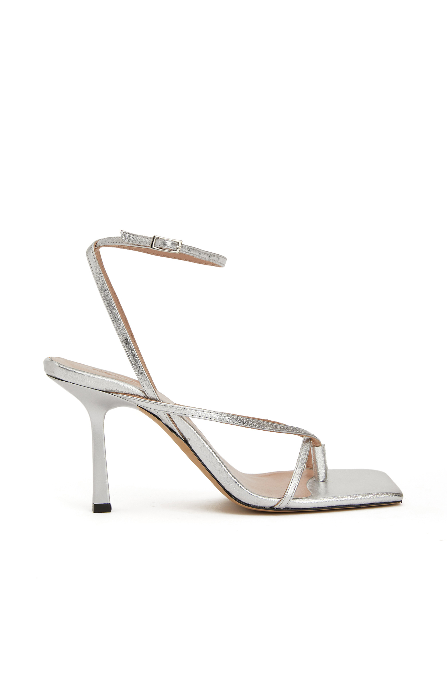 Silver Women's Leather Sandals