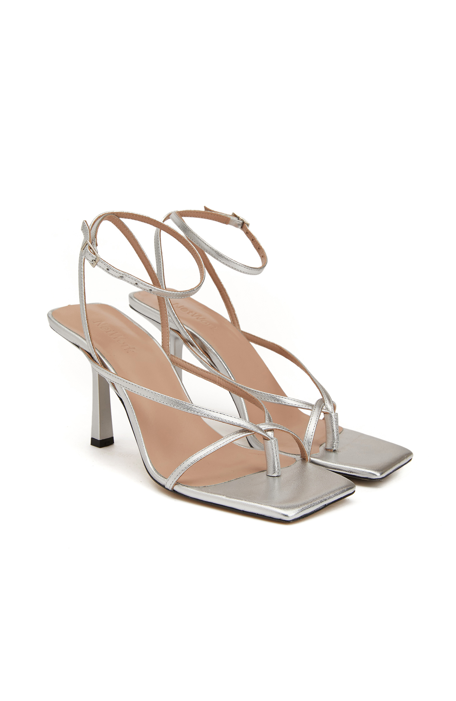Silver Women's Leather Sandals
