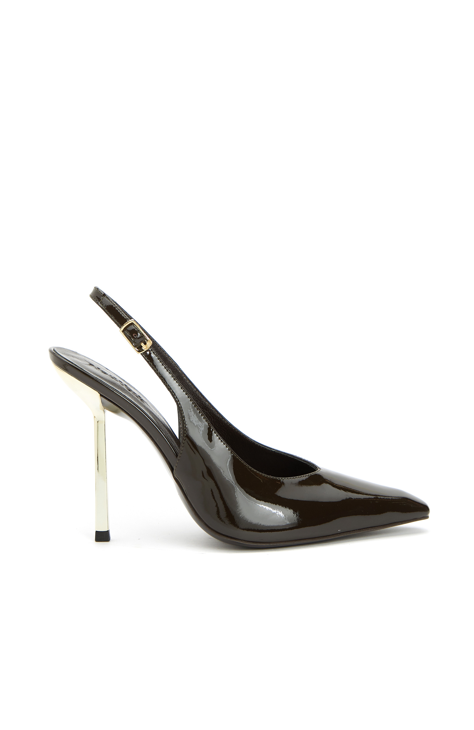 Kahverengi Deri Topuklu Ayakkabı