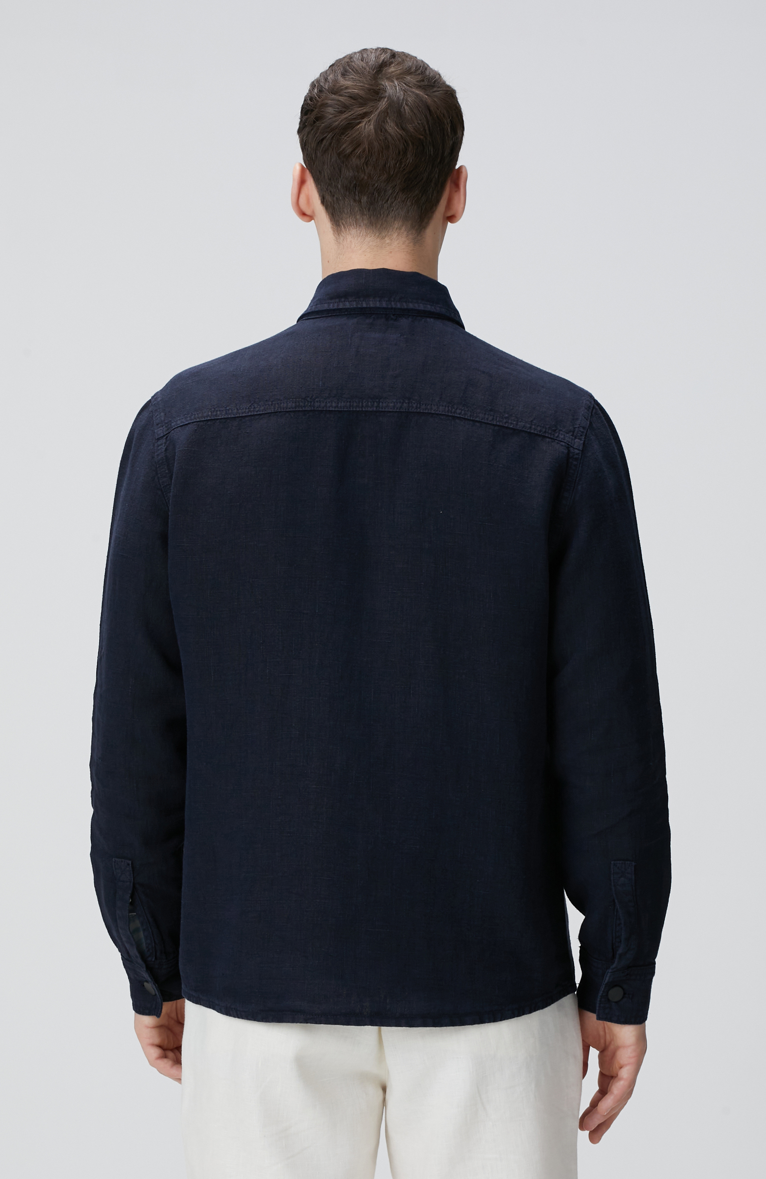 Lacivert Keten Dış Gömlek