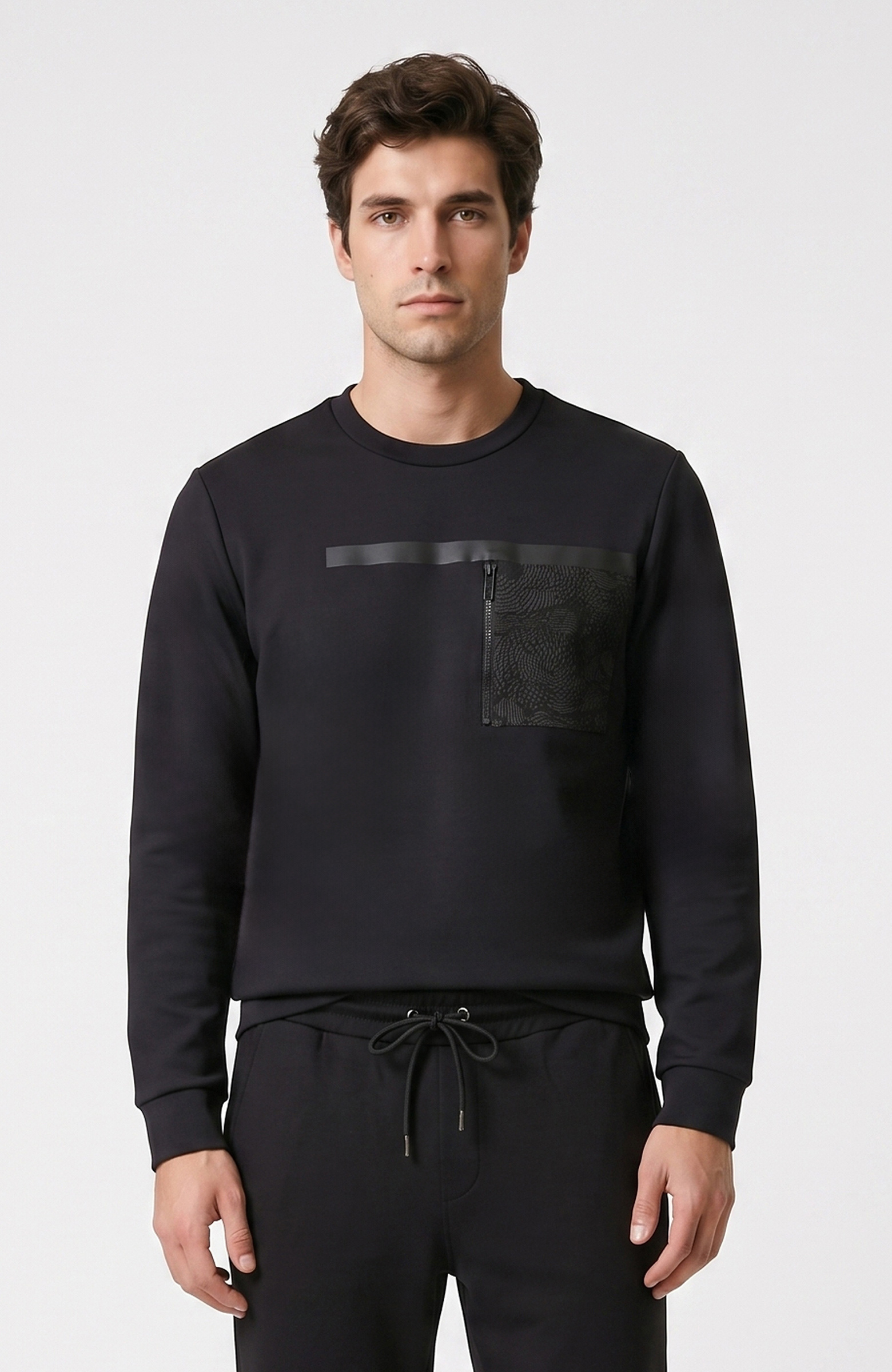 Siyah Baskılı Sweatshirt