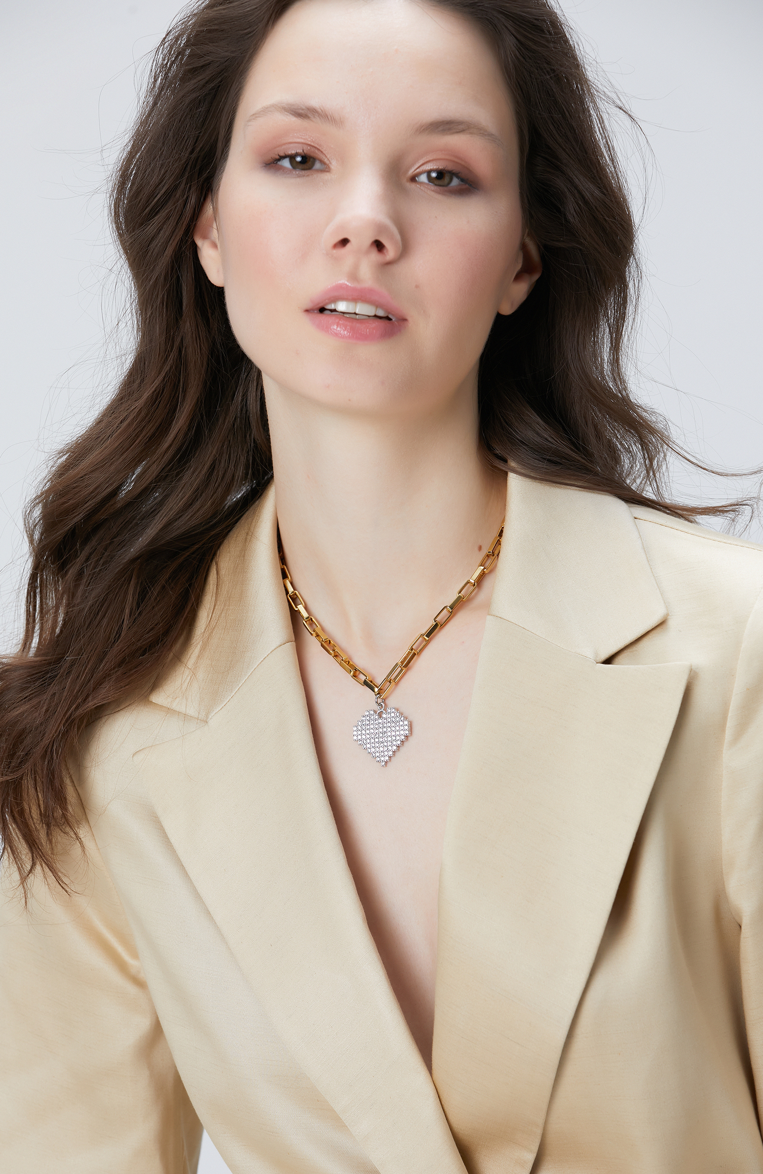 Gümüş Altın Rengi Kolye