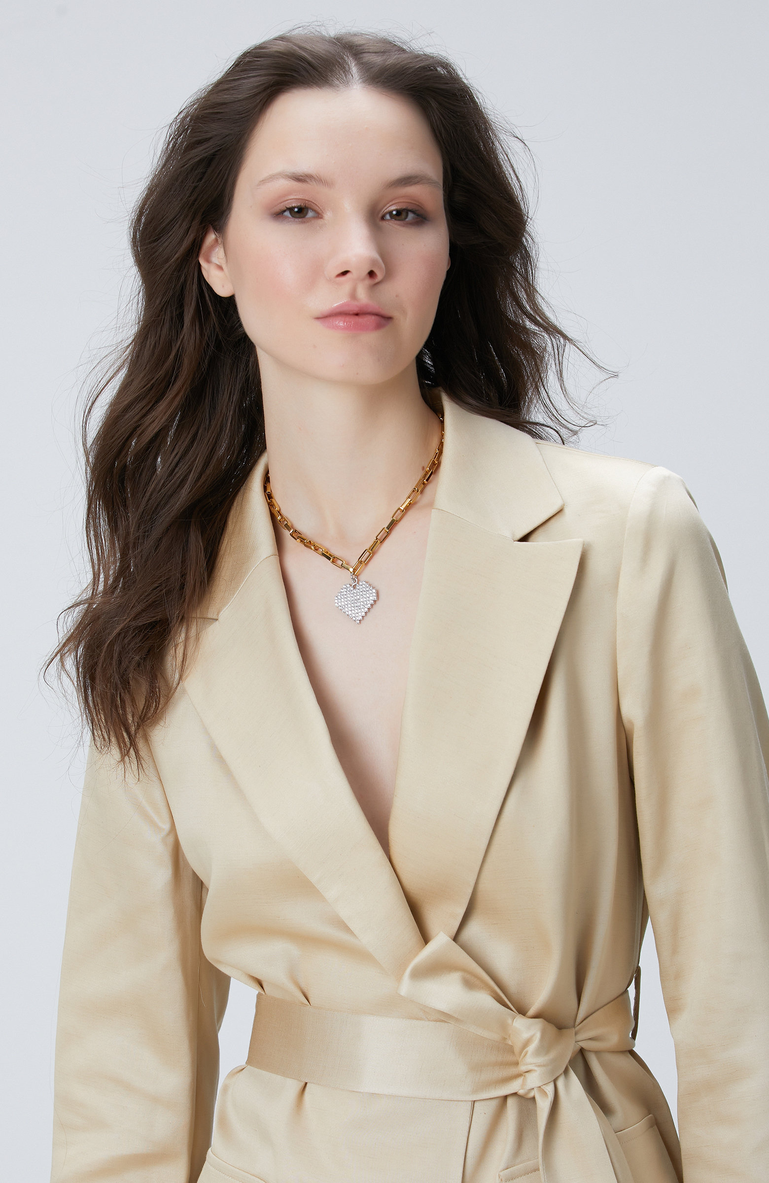 Gümüş Altın Rengi Kolye