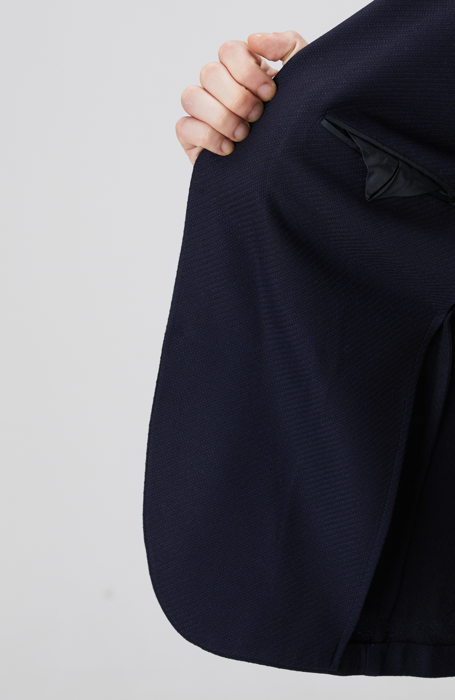 Lacivert Metal Düğmeli Yün Mix Blazer Ceket