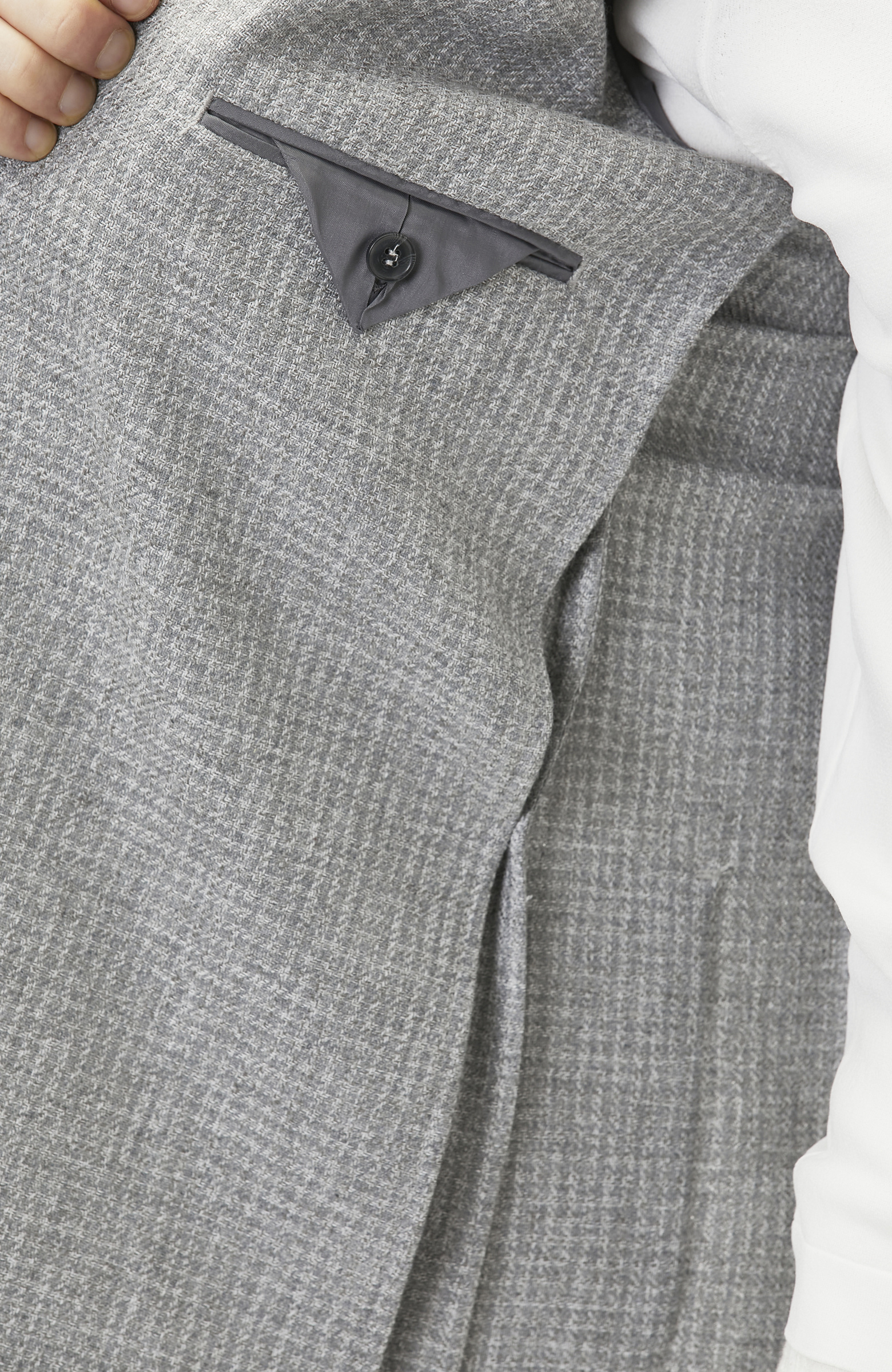 Gri Metal Düğme Detaylı Blazer Ceket