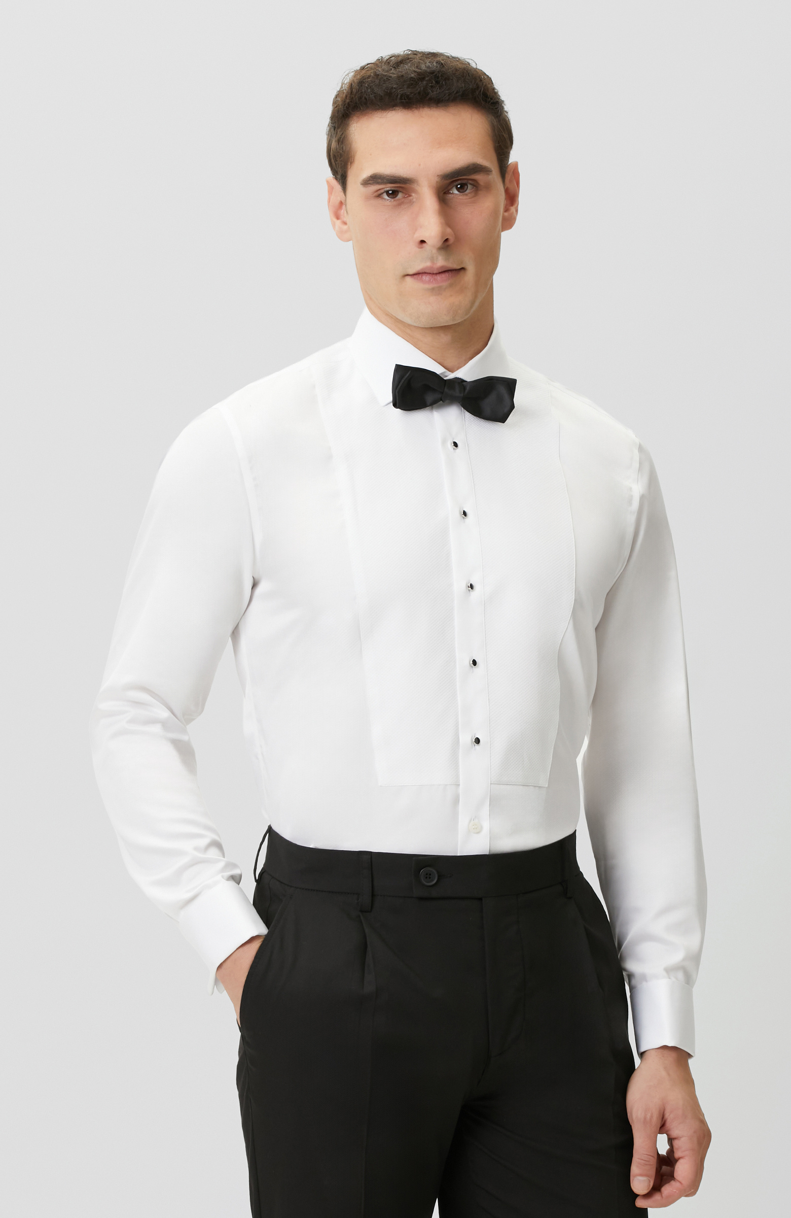 Non-Iron Beyaz Smokin Gömlek