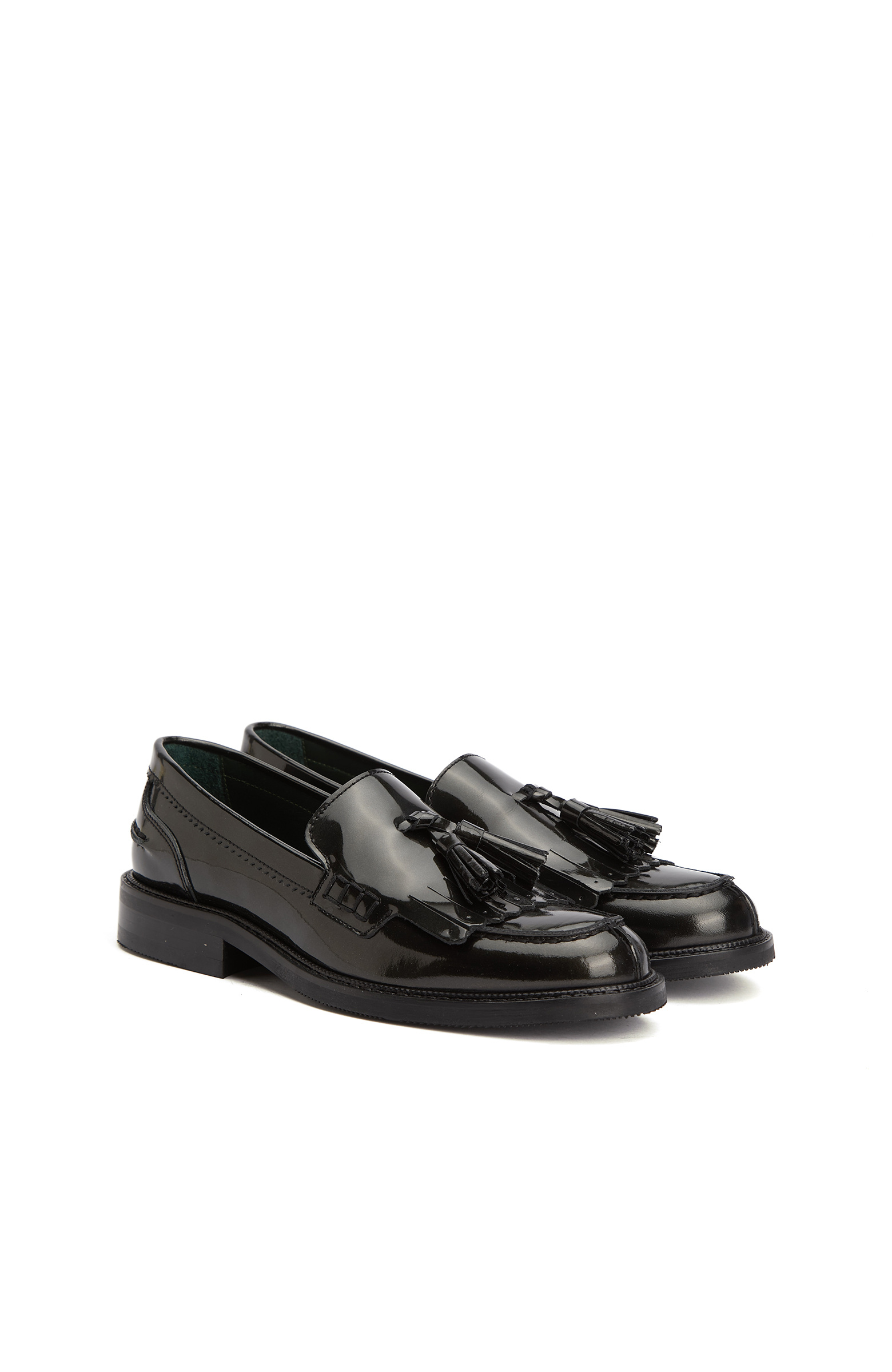 Khaki Tassel Detailed Women's Leather Loafer