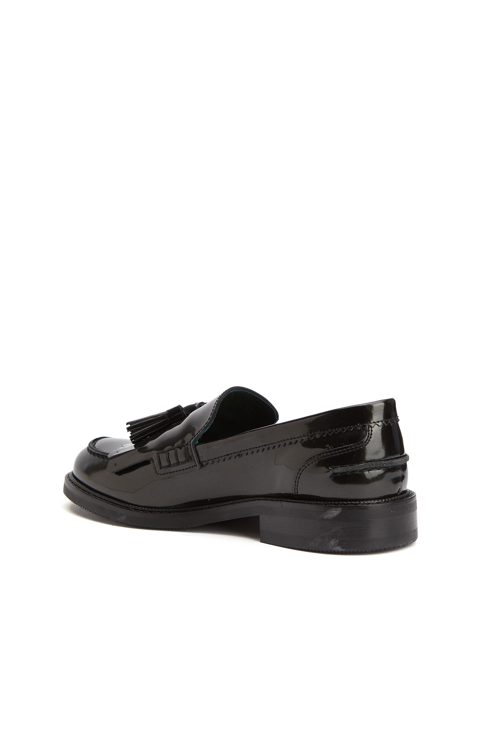 Khaki Tassel Detailed Women's Leather Loafer