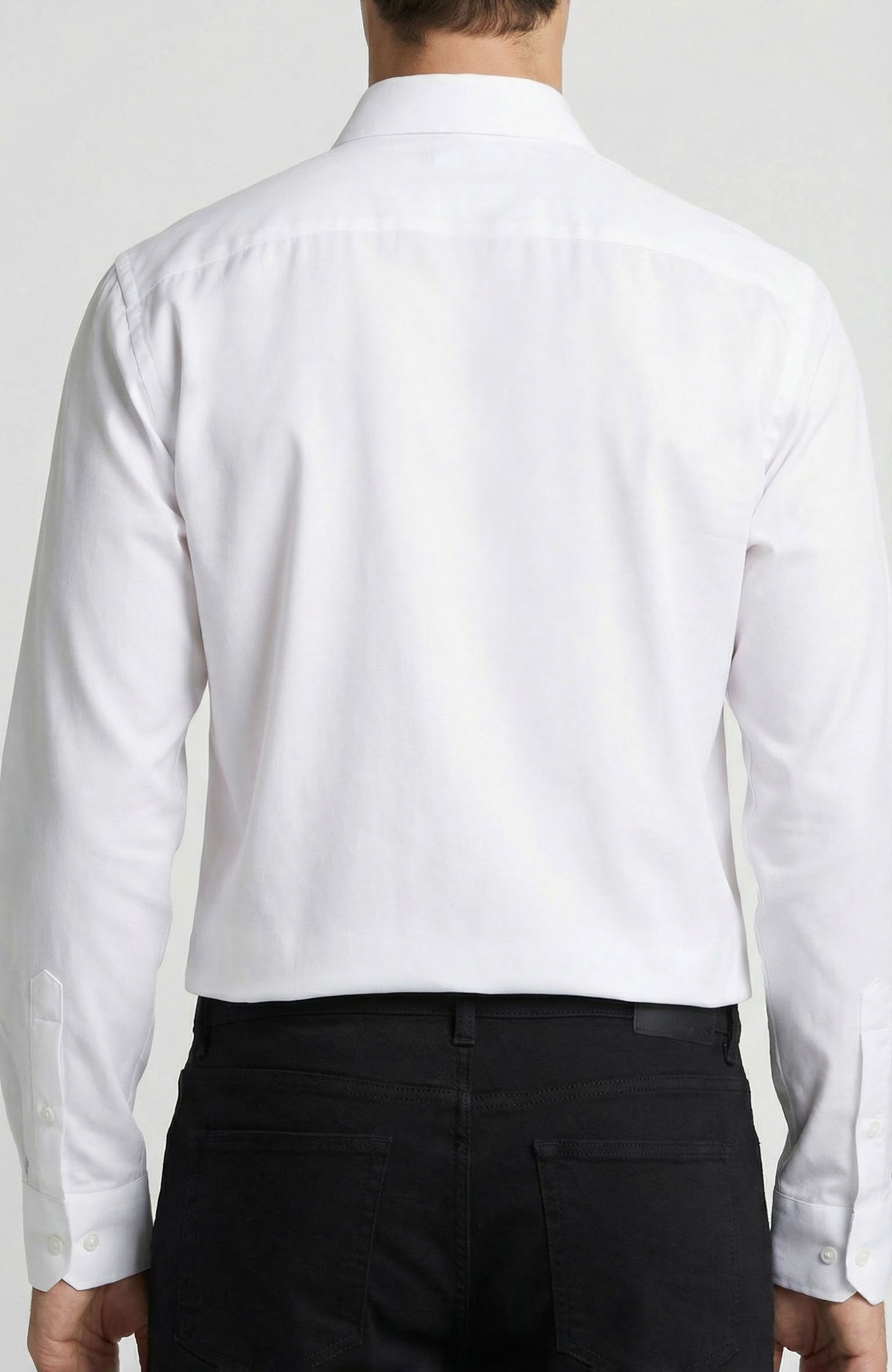 Regular Fit Beyaz Diyagonal Non-iron Gömlek