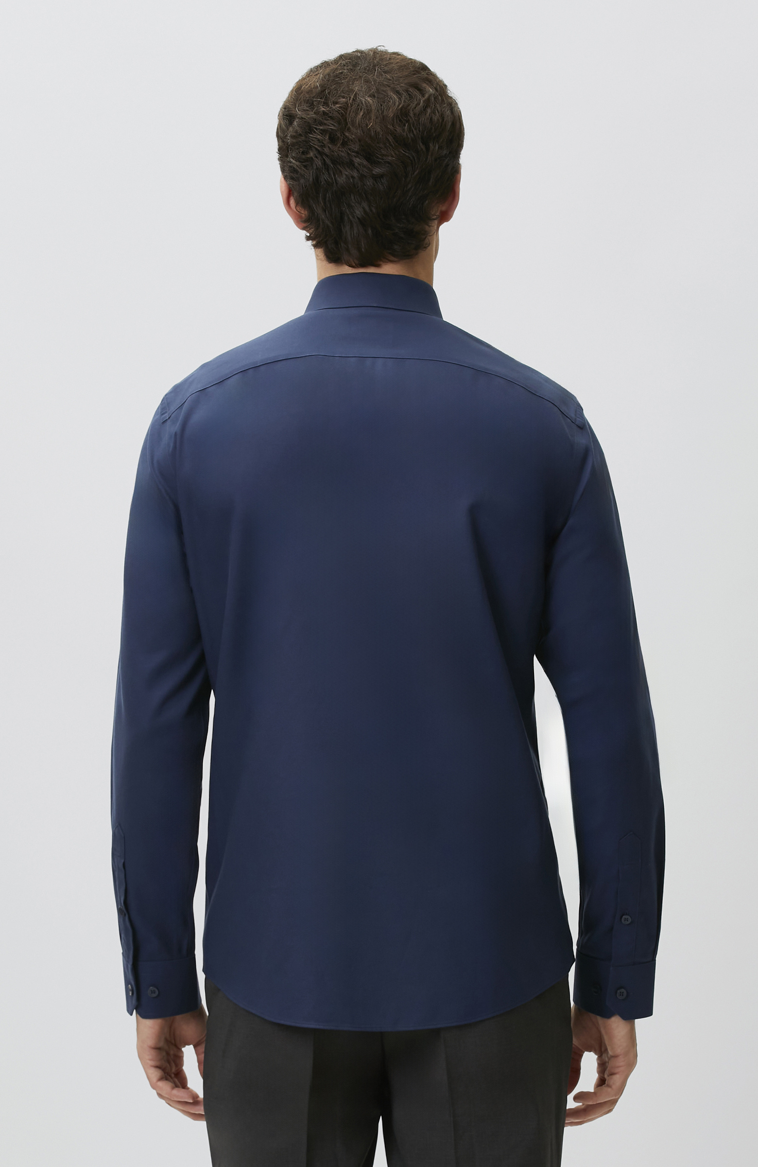 Slim Fit Lacivert Non-iron Oxford Gömlek